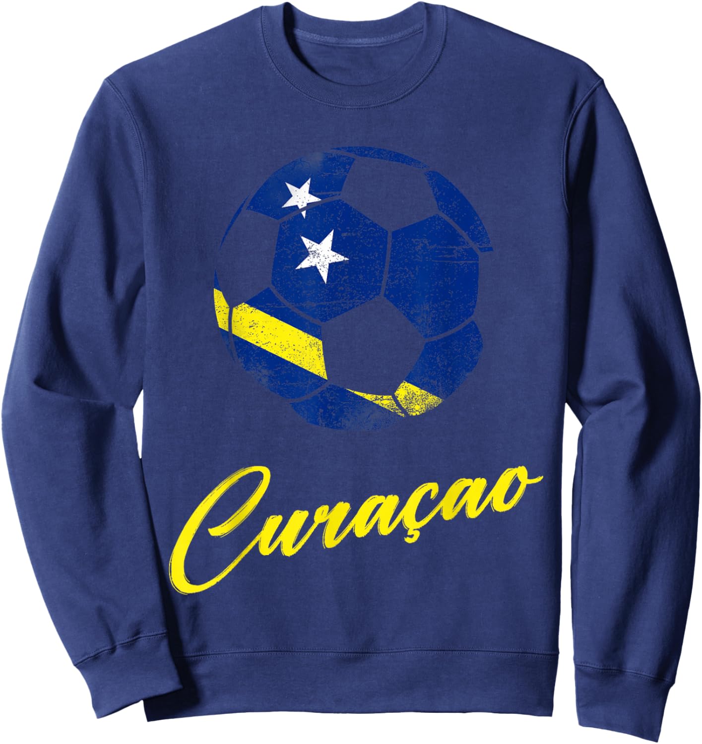 Ballon de Football Curaçao, Drapeau de Curaçao, Drapeau de Curaçao. Sweatshirt - Sweatshirt | Navy