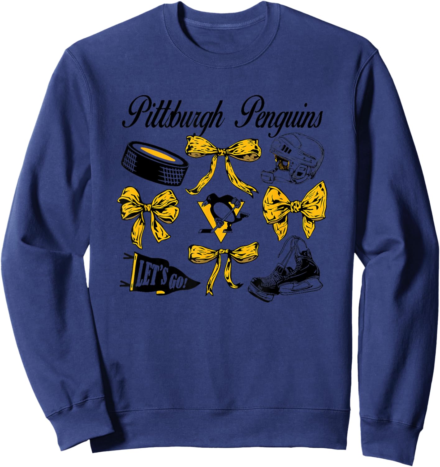 Pittsburgh Penguins Bows White NHL Officially Licensed Sweatshirt - Sweatshirt | Navy
