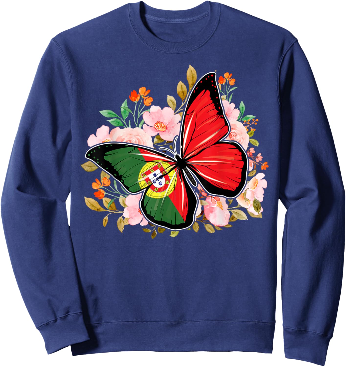 Portugiesischer Schmetterling Portugal Pride Damen Kinder Sweatshirt - Sweatshirt | Navy