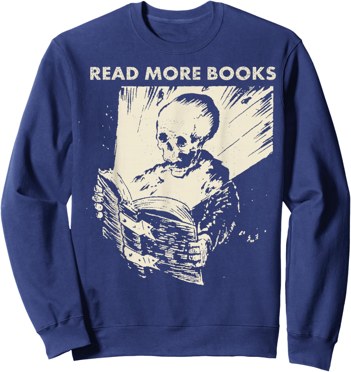 Skeleton Read More Books Sweatshirt - Sweatshirt | Navy