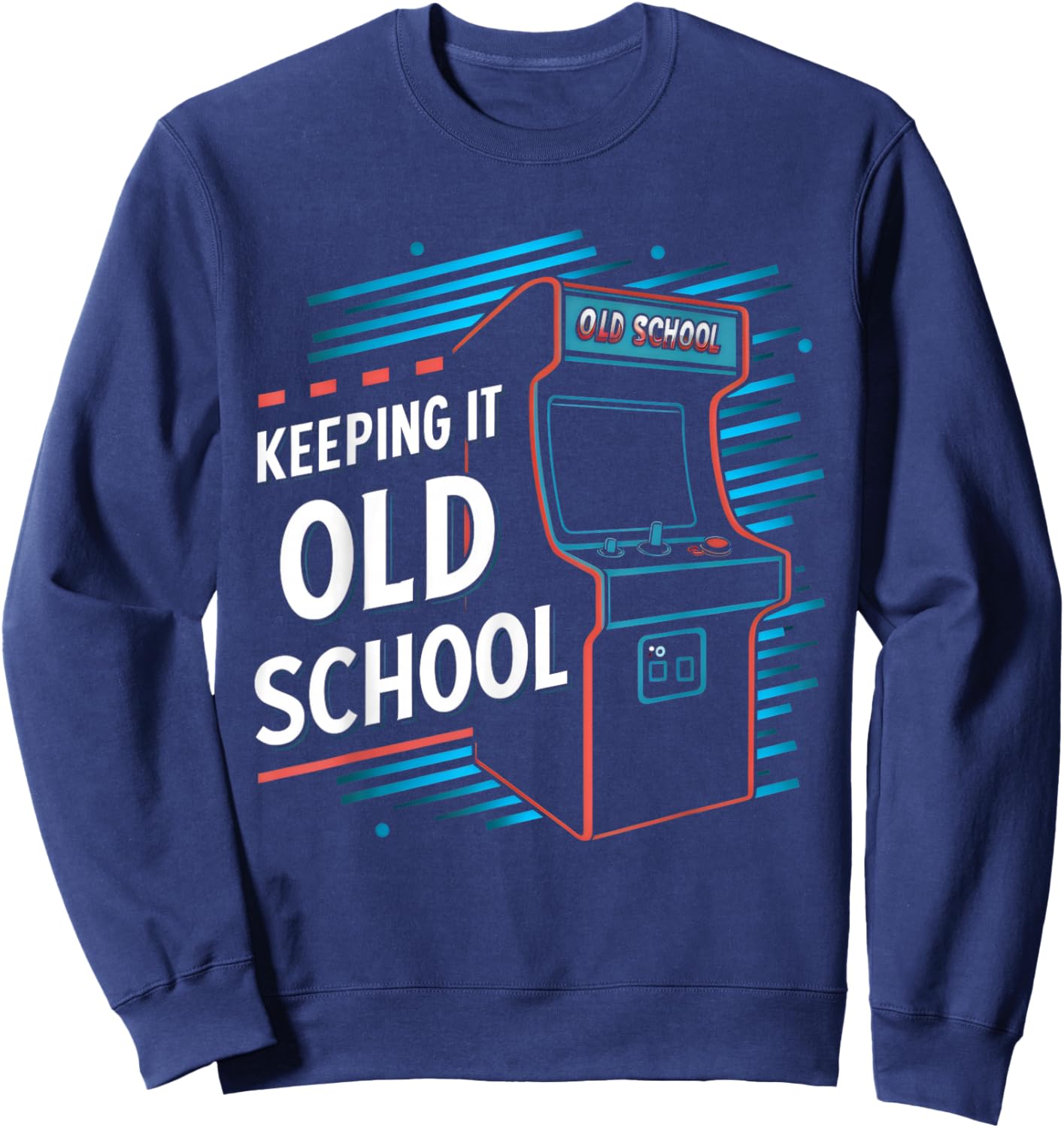 Keeping It Old School Gamer Vintage 80's 90's Arcade Gaming Sweatshirt - Sweatshirt | Navy