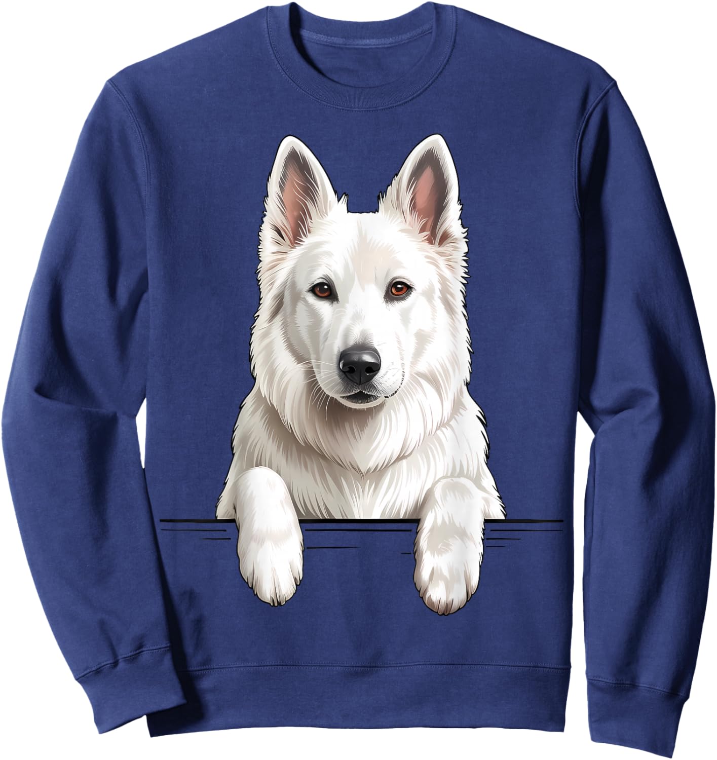 Berger Suisse Blanc Mignon regardant Berger Blanc Suisse Sweatshirt - Sweatshirt | Navy