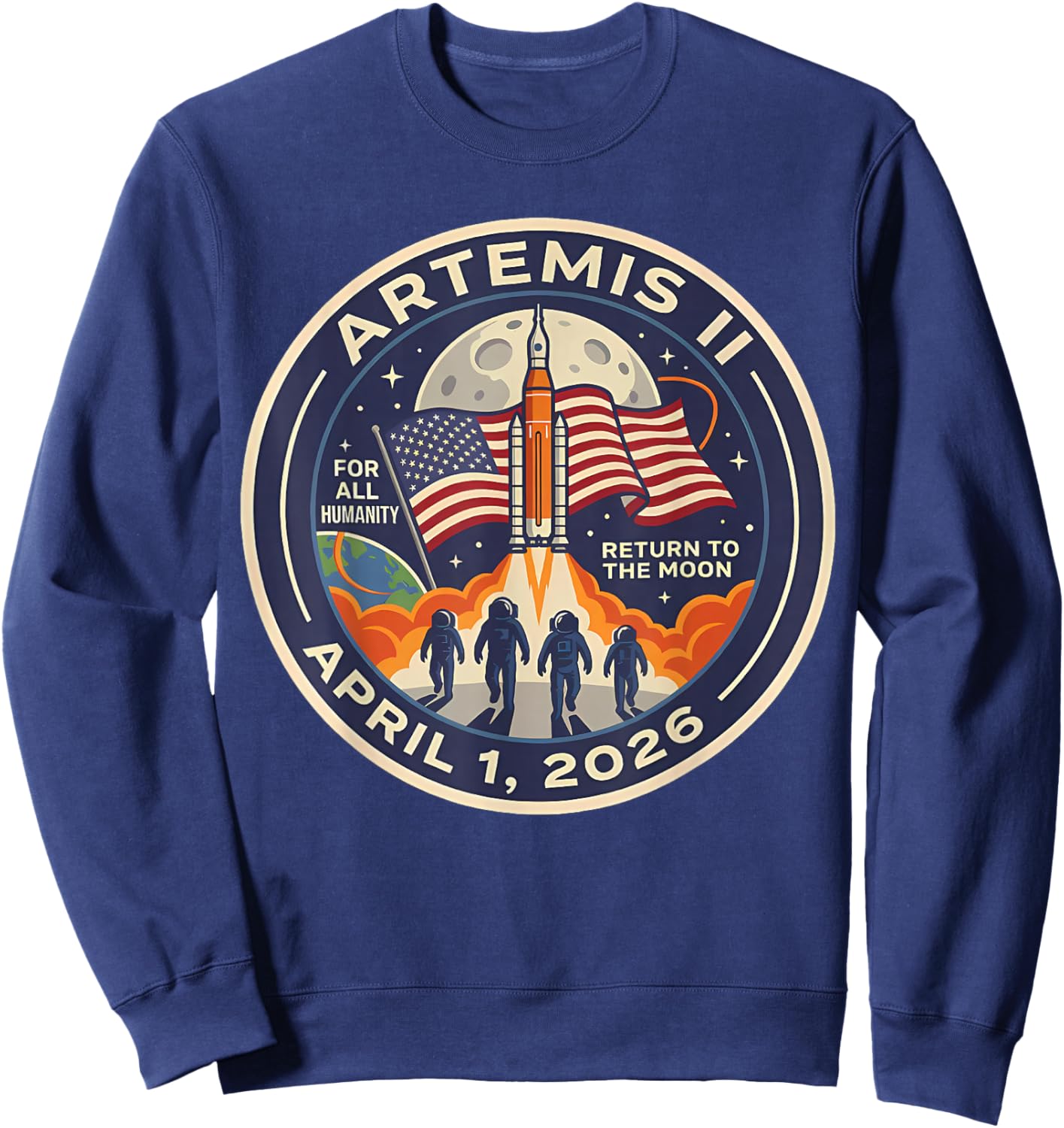 Artemis II Launch to The Moon 2026 Sweatshirt - Sweatshirt | Navy