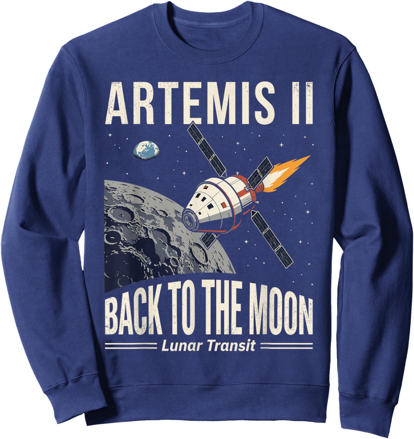 Artemis II Back to the Moon Lunar Transit Mission Sweatshirt - Sweatshirt | Navy