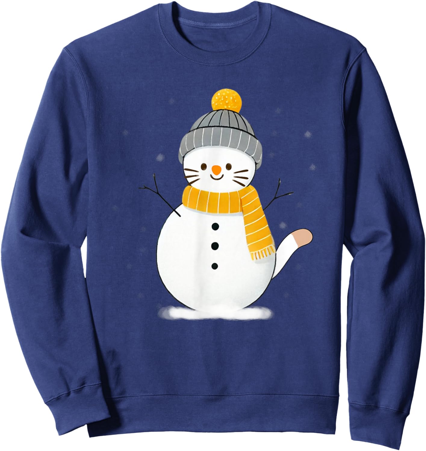 Funny Winter Cat, Cool Snow Cat Sweatshirt - Sweatshirt | Navy