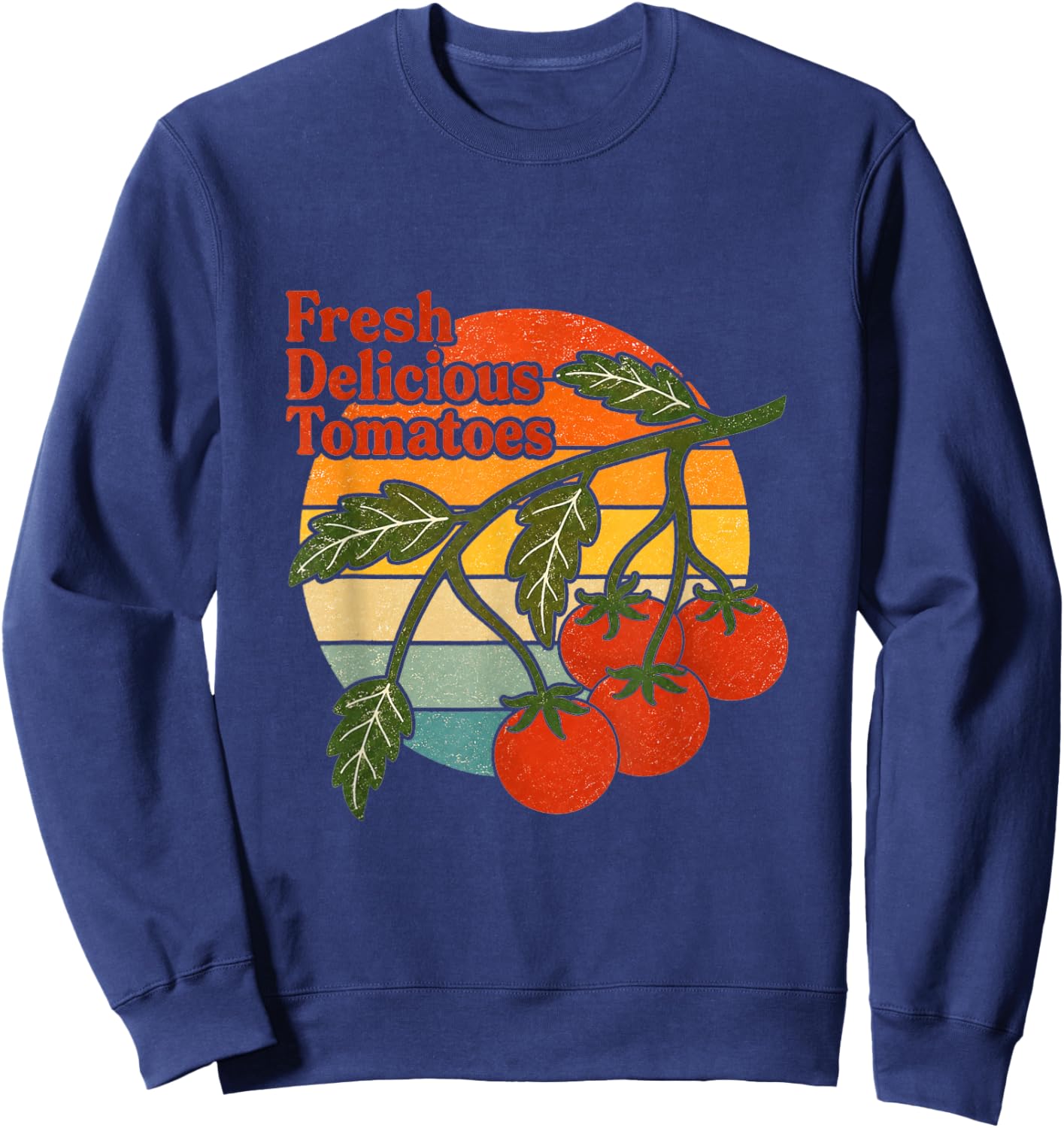 Fresh Delicious Tomatoes Farm Illustration Sweatshirt - Sweatshirt | Navy