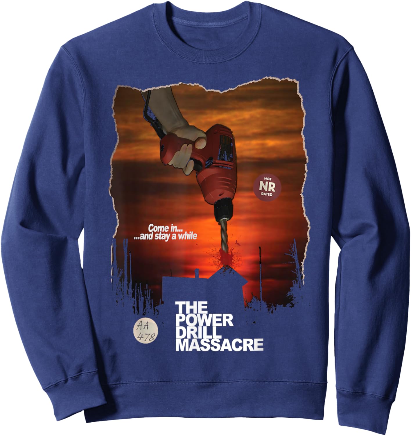 Power Drill Massacre Survival Horror Slasher Game Sweatshirt - Sweatshirt | Navy