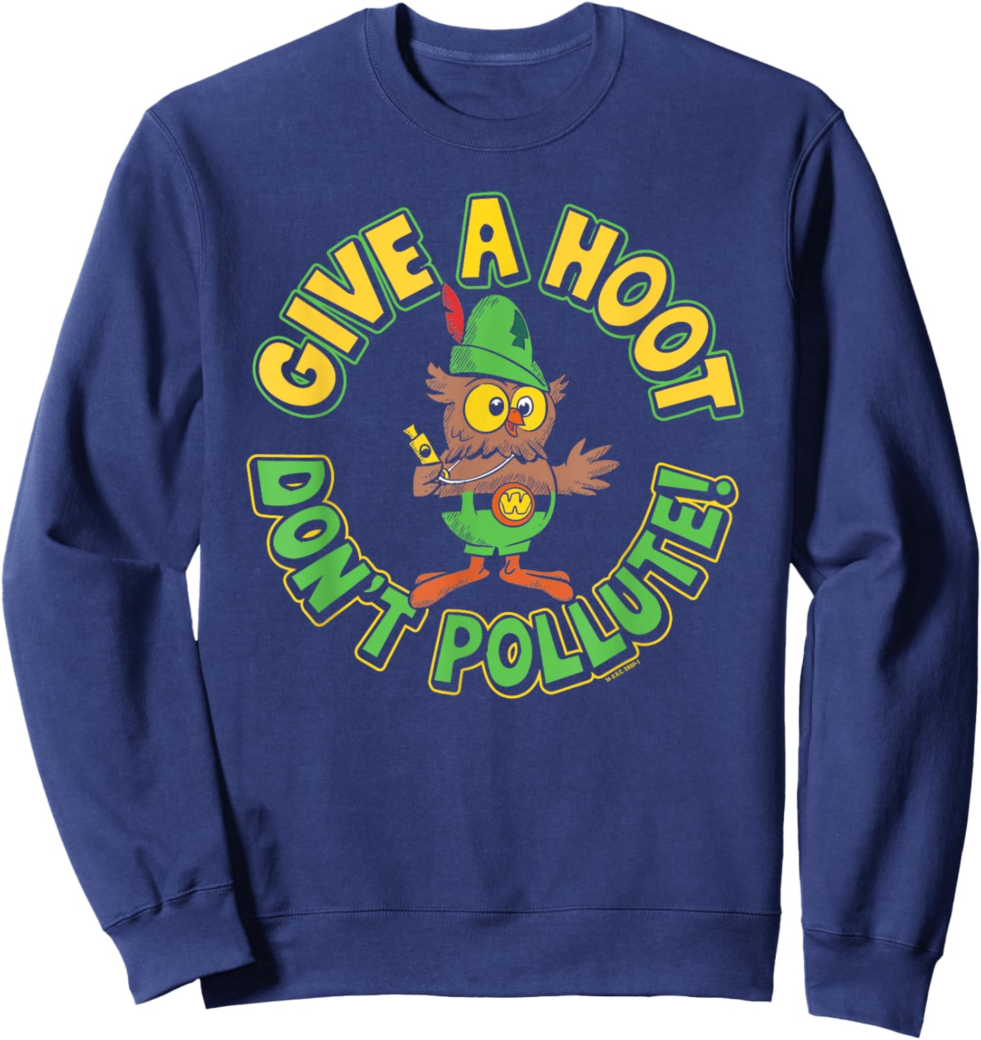 Give A Hoot Don't Pollute! Woodsy Owl Retro Sweatshirt - Sweatshirt | Navy