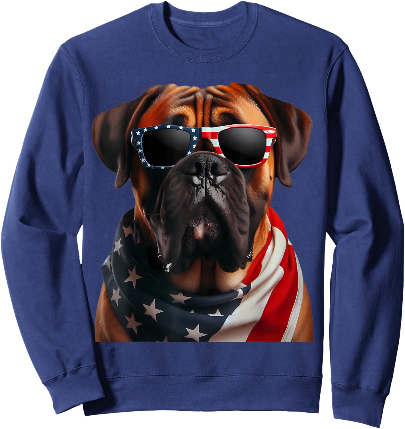 Bullmastiff Dog 4th Of July American Incependence Day Owner Men Women Kids Sweatshirt - Sweatshirt | Navy
