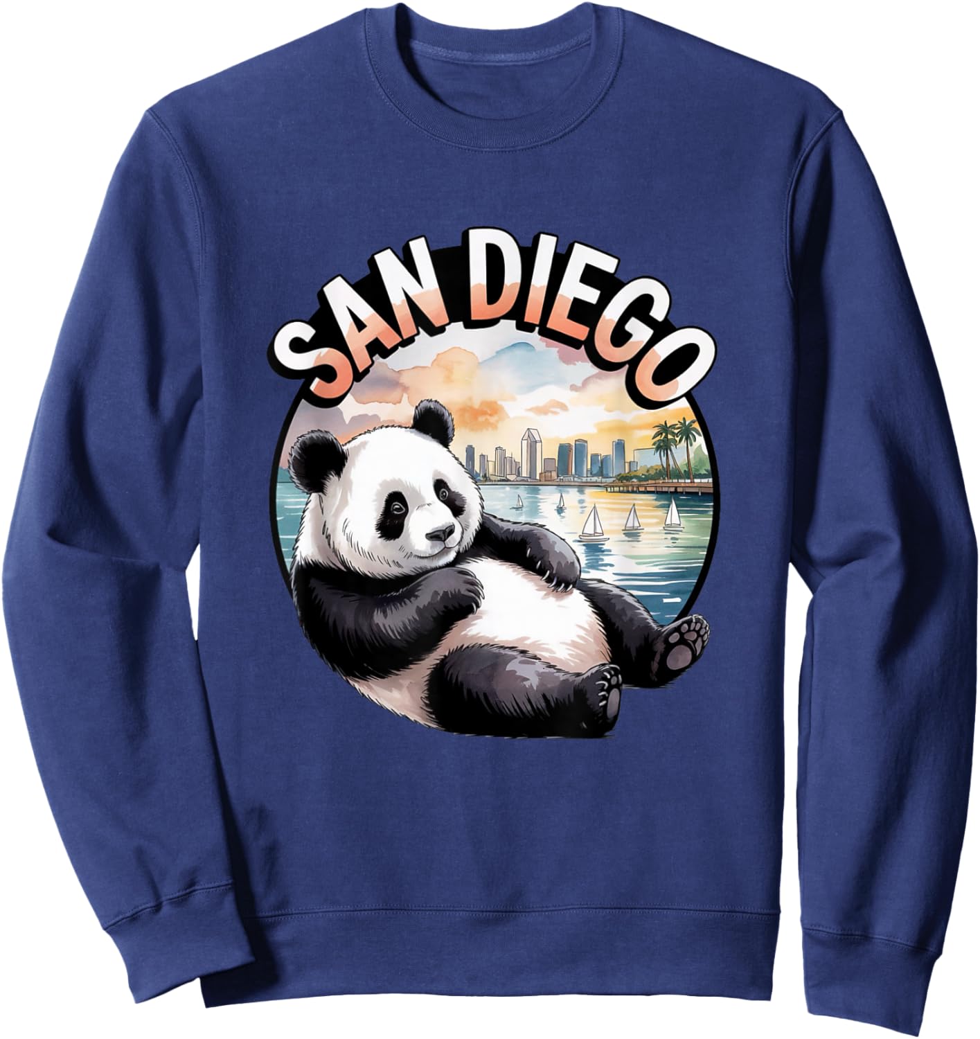 San Diego Panda Cute Animal City Zoo Park Sweatshirt - Sweatshirt | Navy