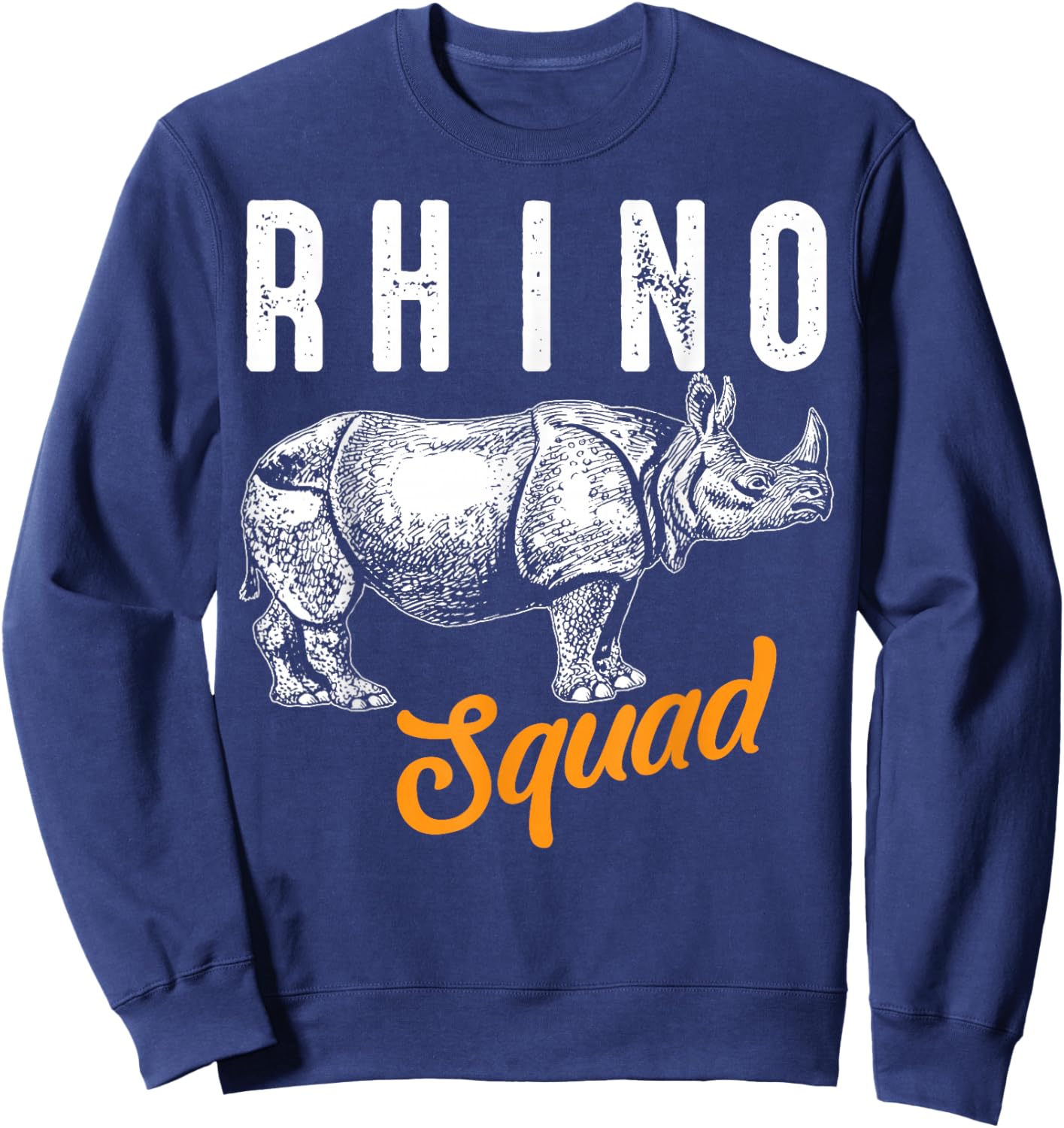 Funny Rhino Art Women Kids Toddler Rhino Lover Sweatshirt - Sweatshirt | Navy