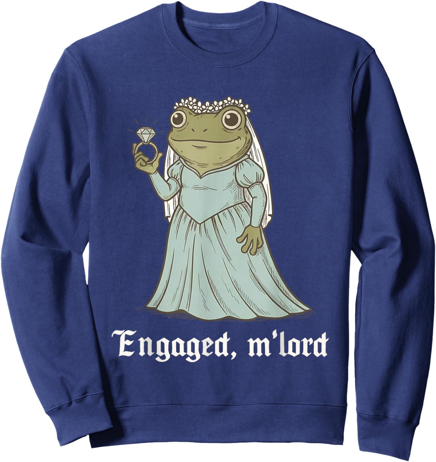 Funny Frog Engagement Fiancee & Fiance Matching Couples Sweatshirt - Sweatshirt | Navy