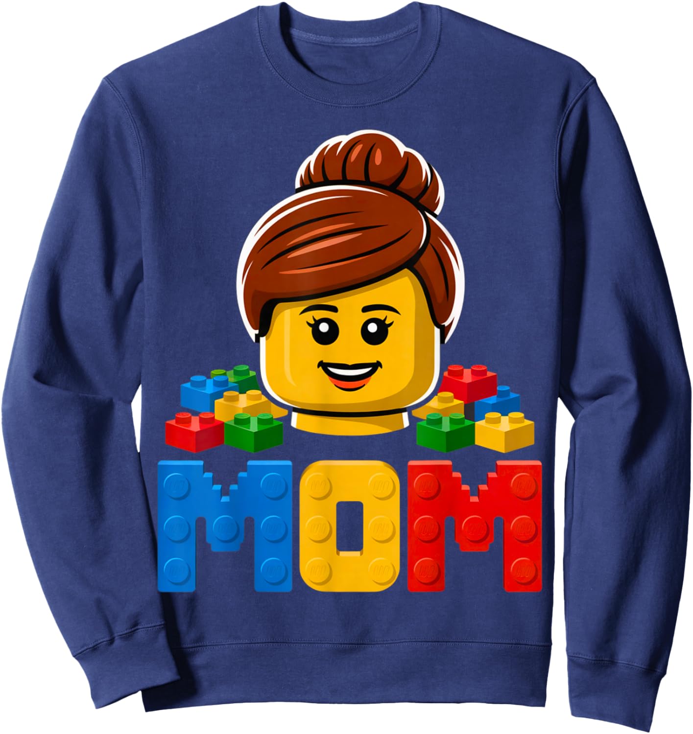 Family Mom Master Builder Building Bricks Blocks Mothers Day Sweatshirt - Sweatshirt | Navy