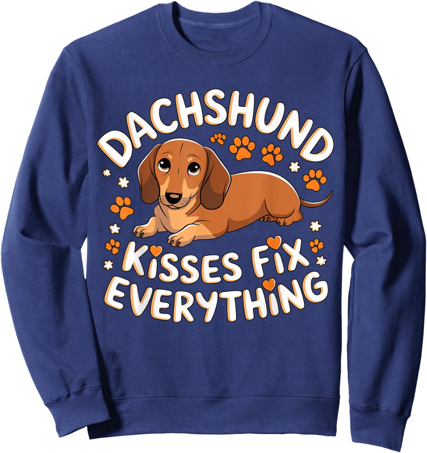 Dachshund Kisses Fix Everything Sweatshirt - Sweatshirt | Navy