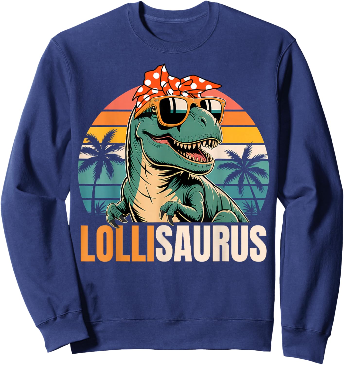 Lolli Saurus LolliSaurus T Rex Dinosaur Family Matching Sweatshirt - Sweatshirt | Navy
