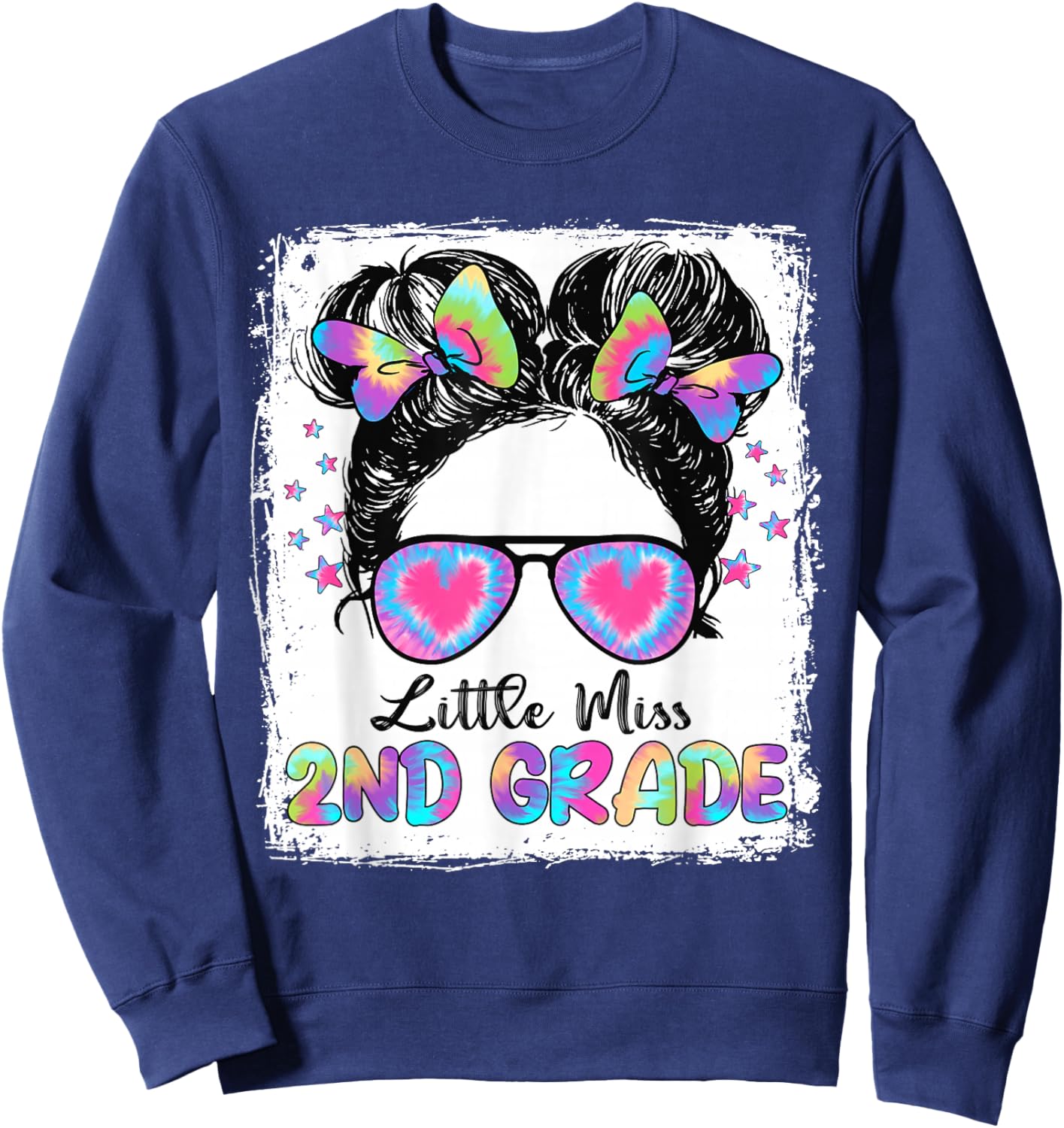 Little Miss Second Grade Girl Back To School Shirt 2nd Grade Sweatshirt - Sweatshirt | Navy