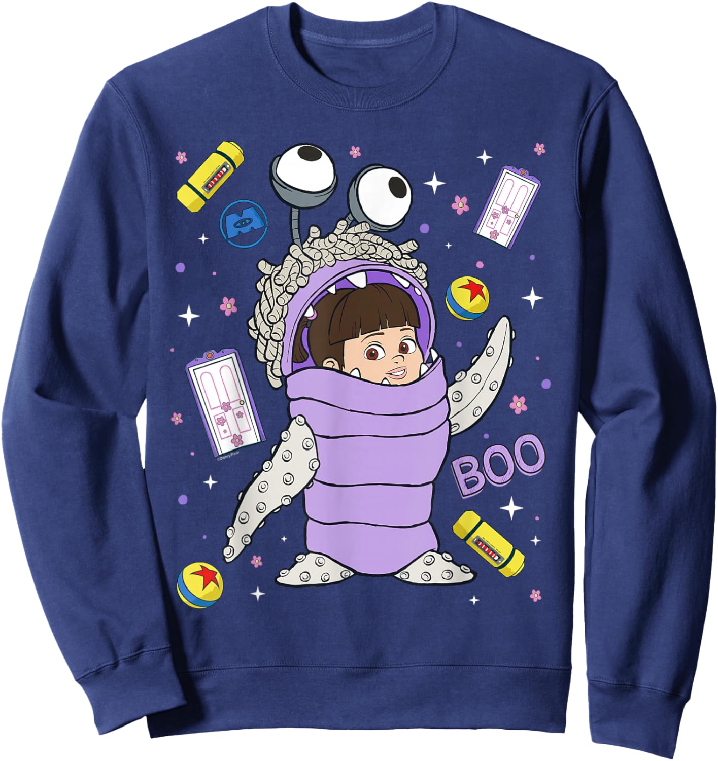 Disney and Pixar's Monsters, Inc. Boo Big Pose Collage Sweatshirt - Sweatshirt | Navy