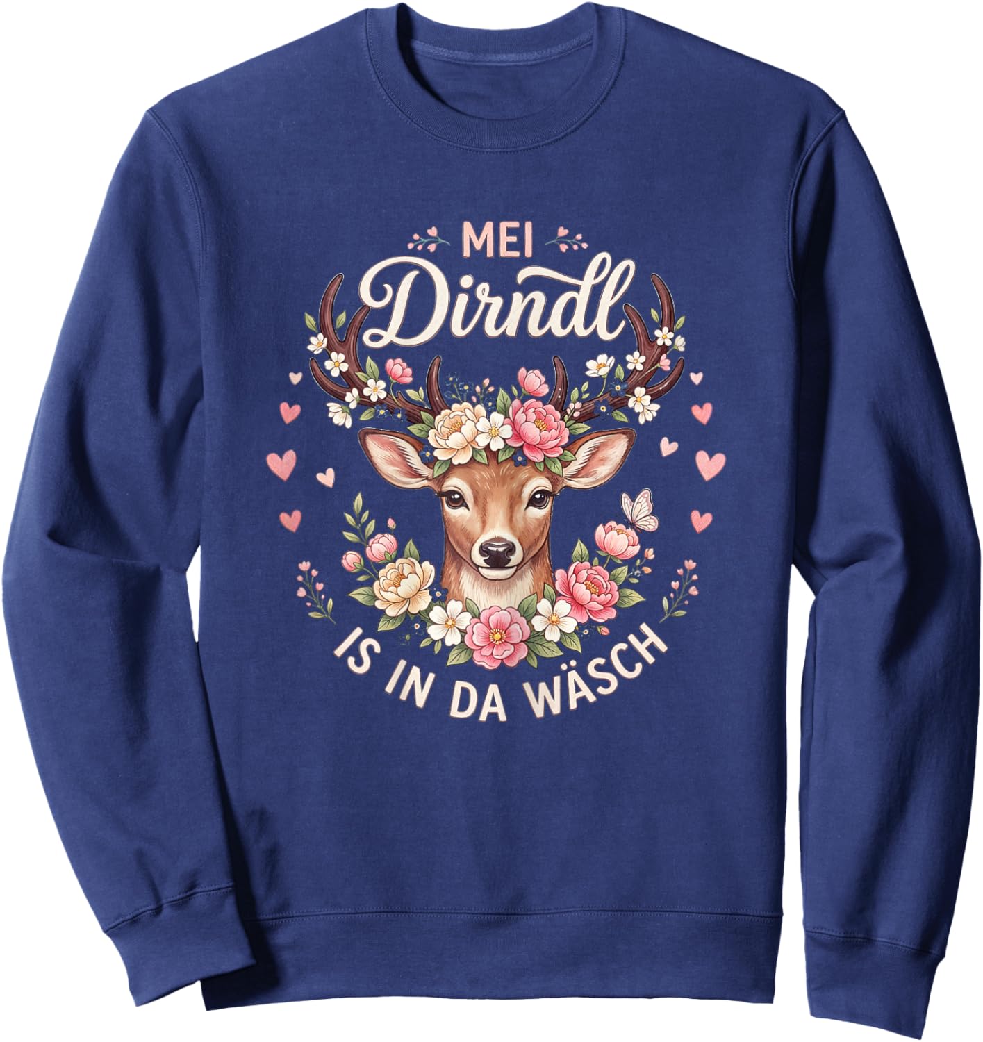Ersatz Dirndl Shirt Damen Trachtenshirt Outfit Trachten Sweatshirt - Sweatshirt | Navy