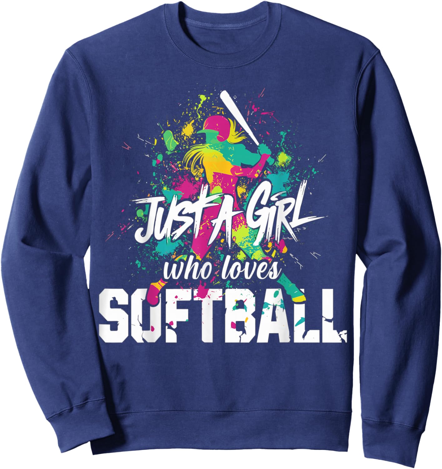 Softball Mom Just a Girl Who Loves Softball Sweatshirt - Sweatshirt | Navy
