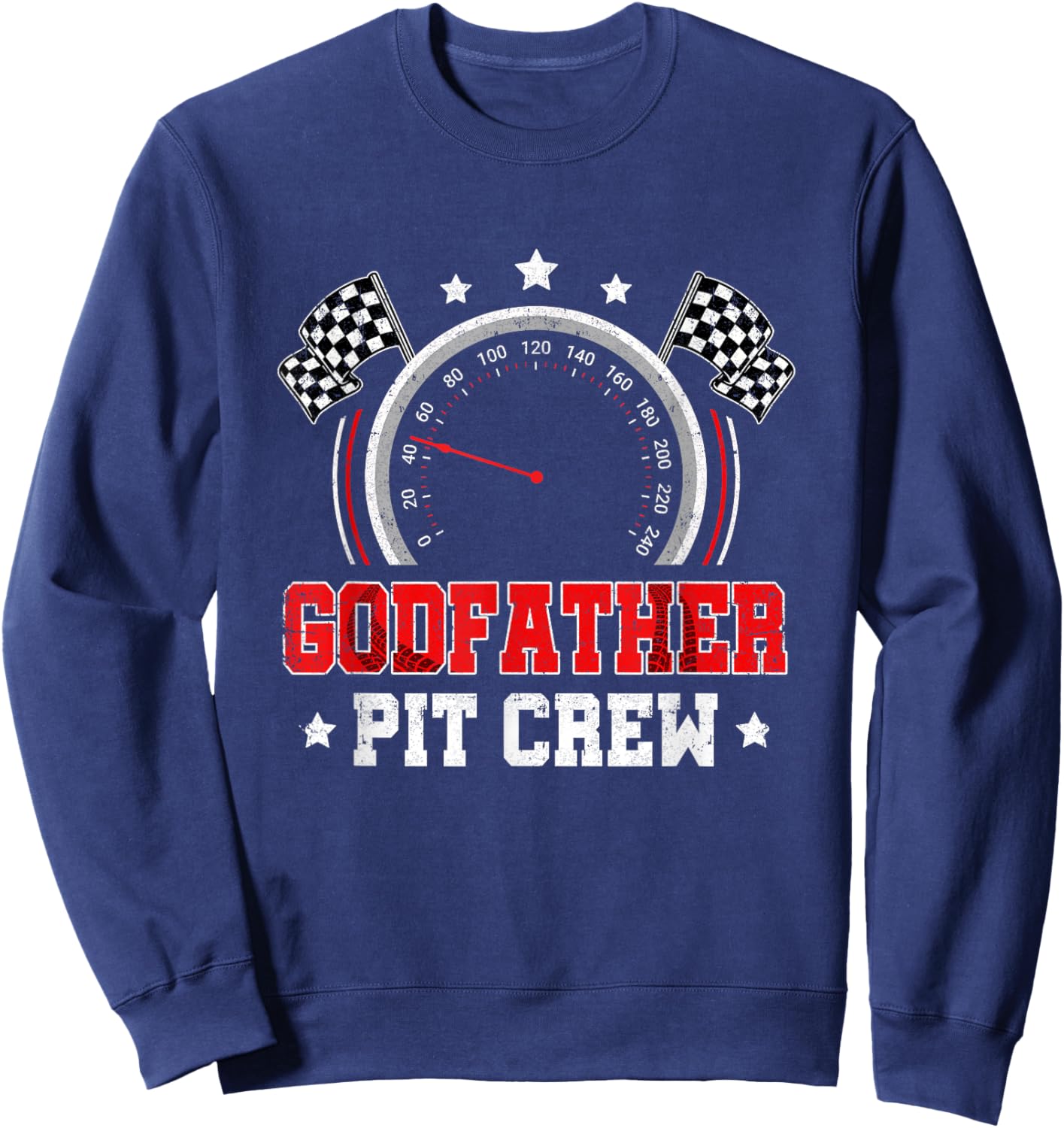 Godfather Pit Crew Race Car Birthday Party Racing Family Sweatshirt - Sweatshirt | Navy