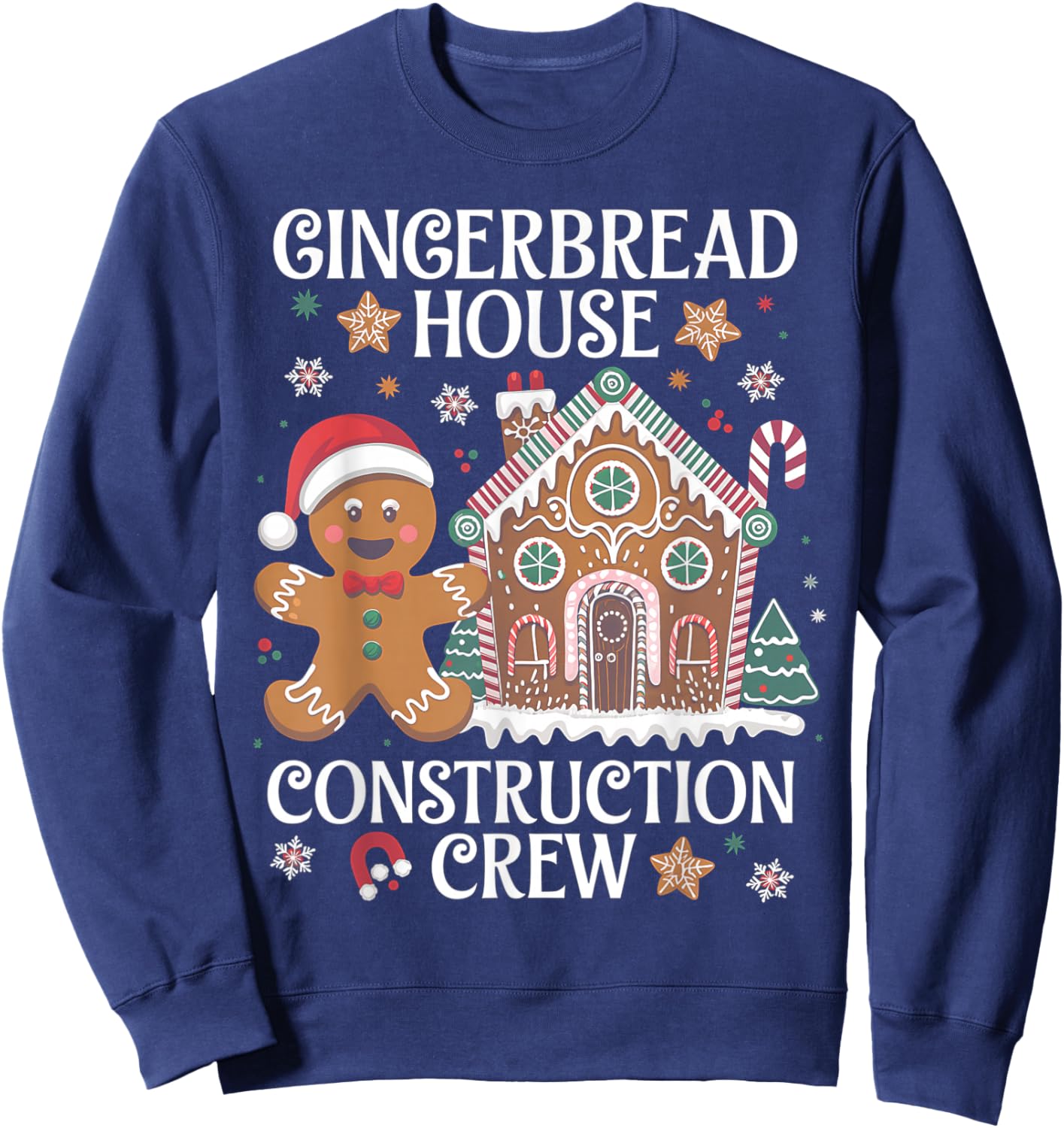 Gingerbread House Construction Crew Decorating Baking Xmas Sweatshirt - Sweatshirt | Navy