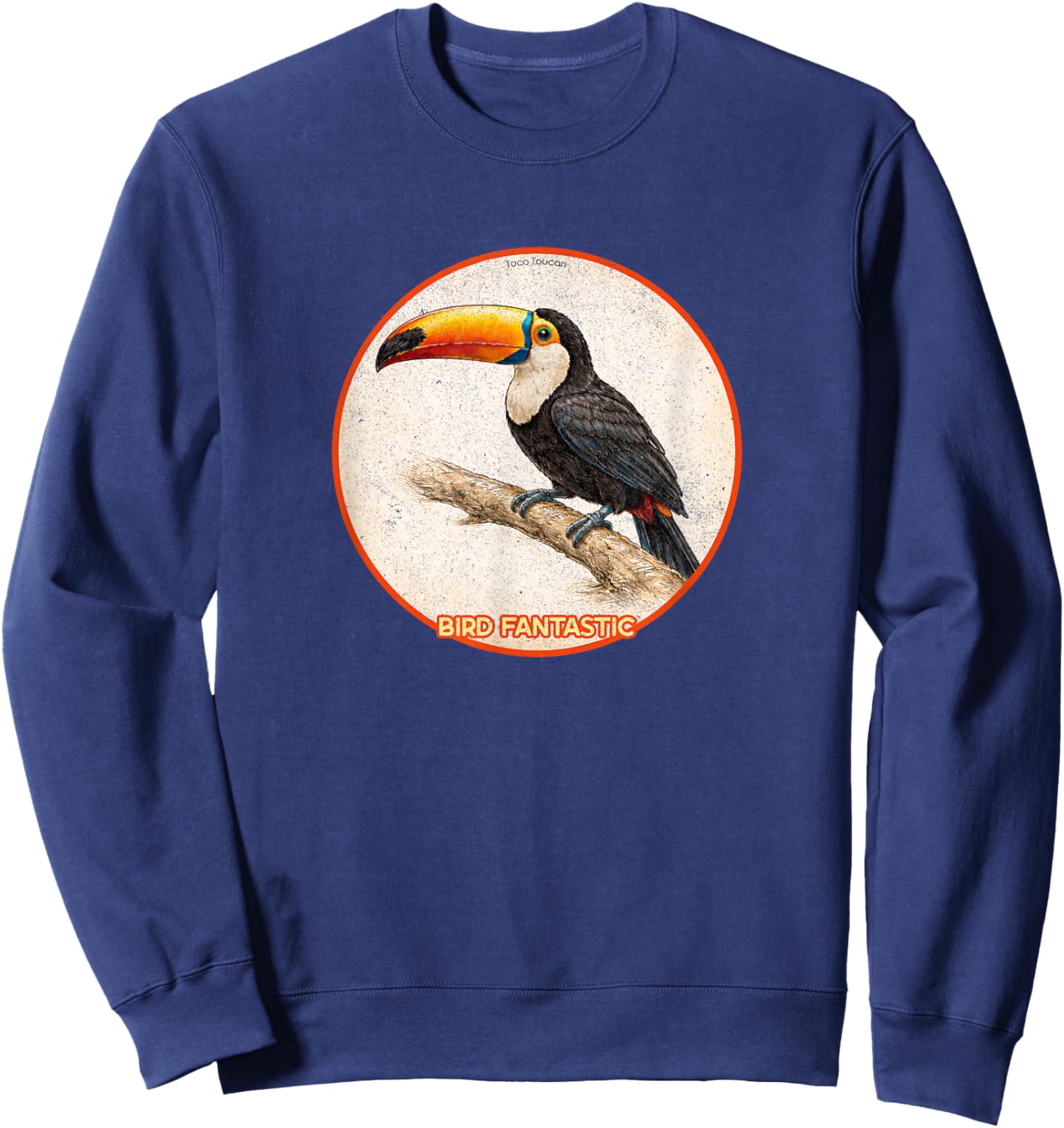 Colorful Retro Toco Toucan Bird Design Sweatshirt - Sweatshirt | Navy