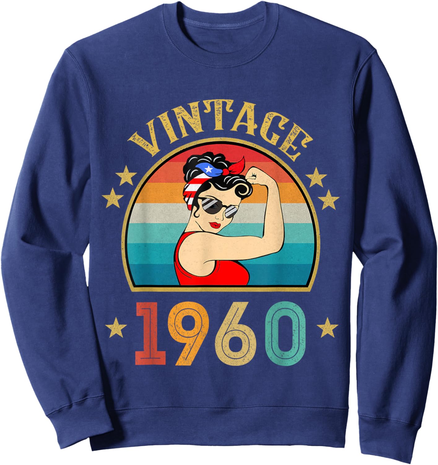 66th Birthday Gift 66 Years Old Retro Vintage 1960 Sweatshirt - Sweatshirt | Navy