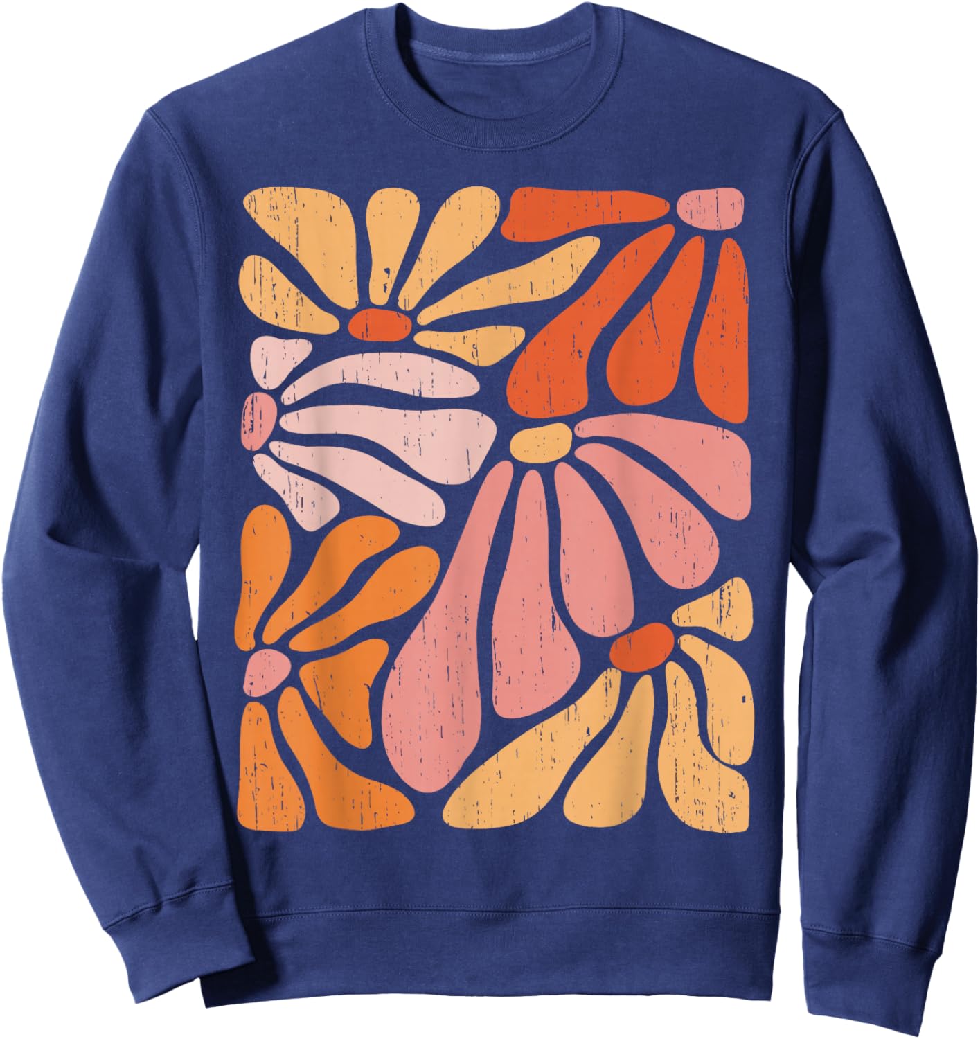 Boho Wildblumen Retro Floral Sweatshirt - Sweatshirt | Navy