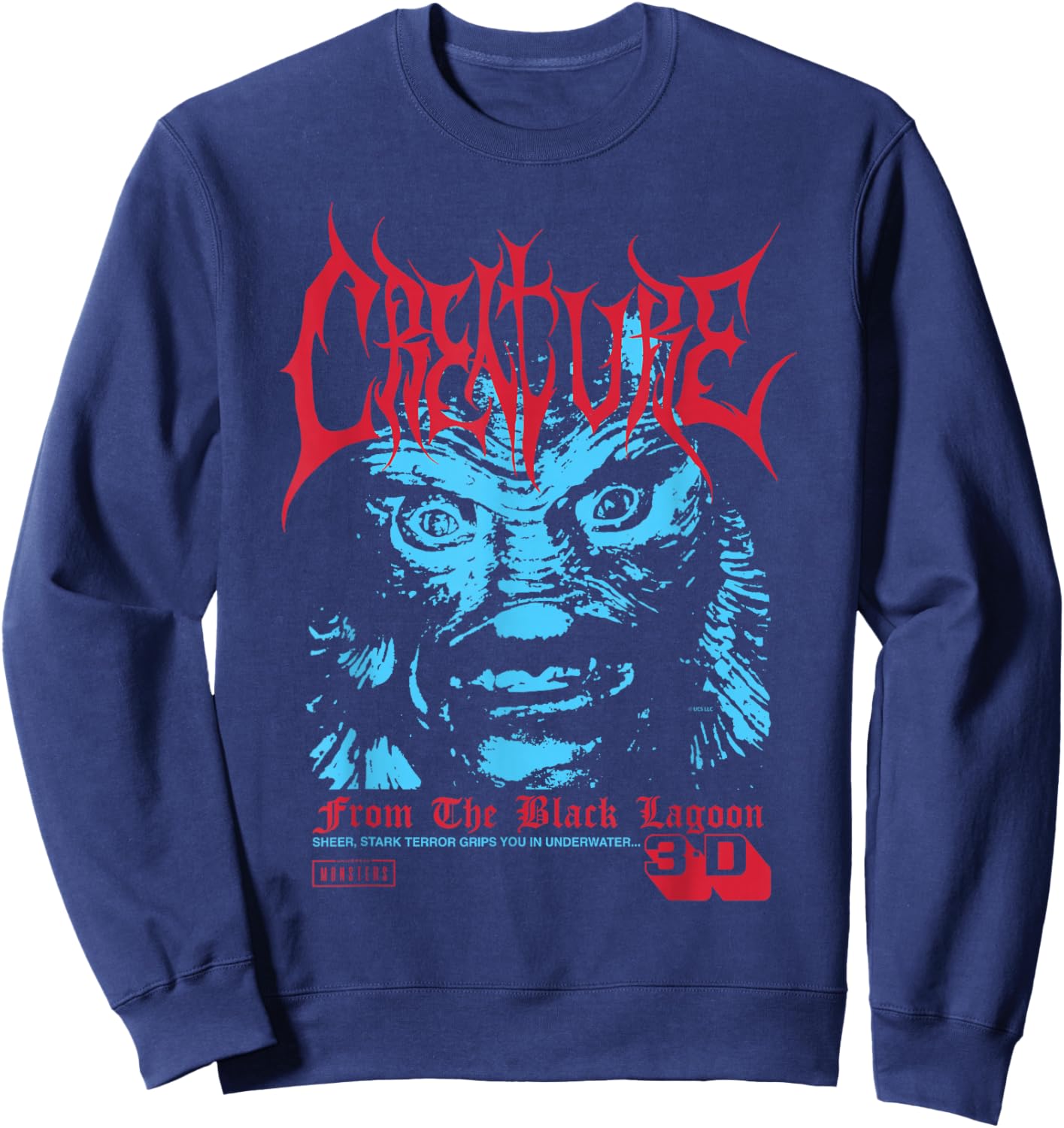 Universal Monsters Creature from the Black Lagoon 3D Sweatshirt - Sweatshirt | Navy
