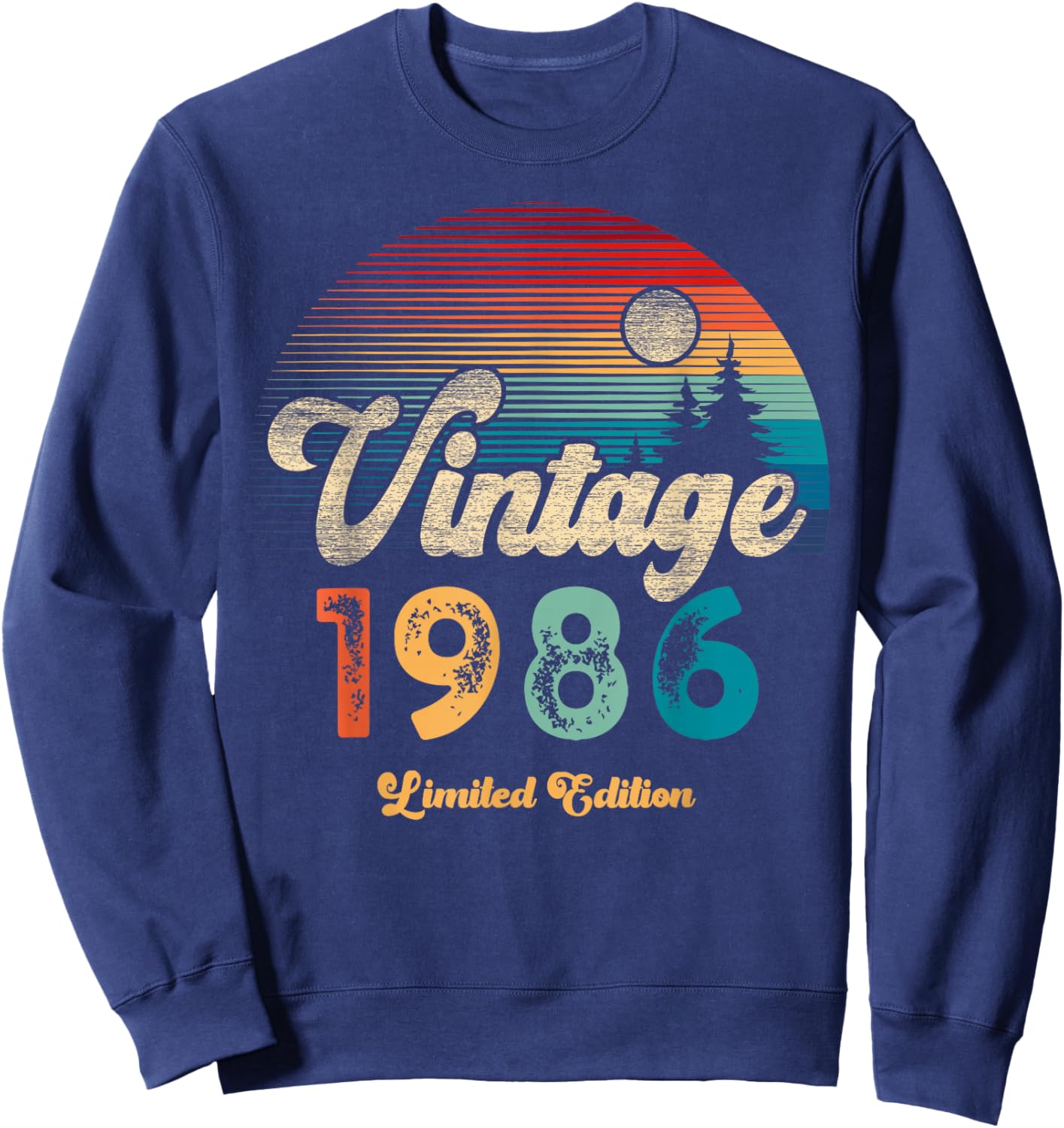 Vintage 1986 Limited Edition Sonnenuntergang 40. Geburtstag Sweatshirt - Sweatshirt | Navy