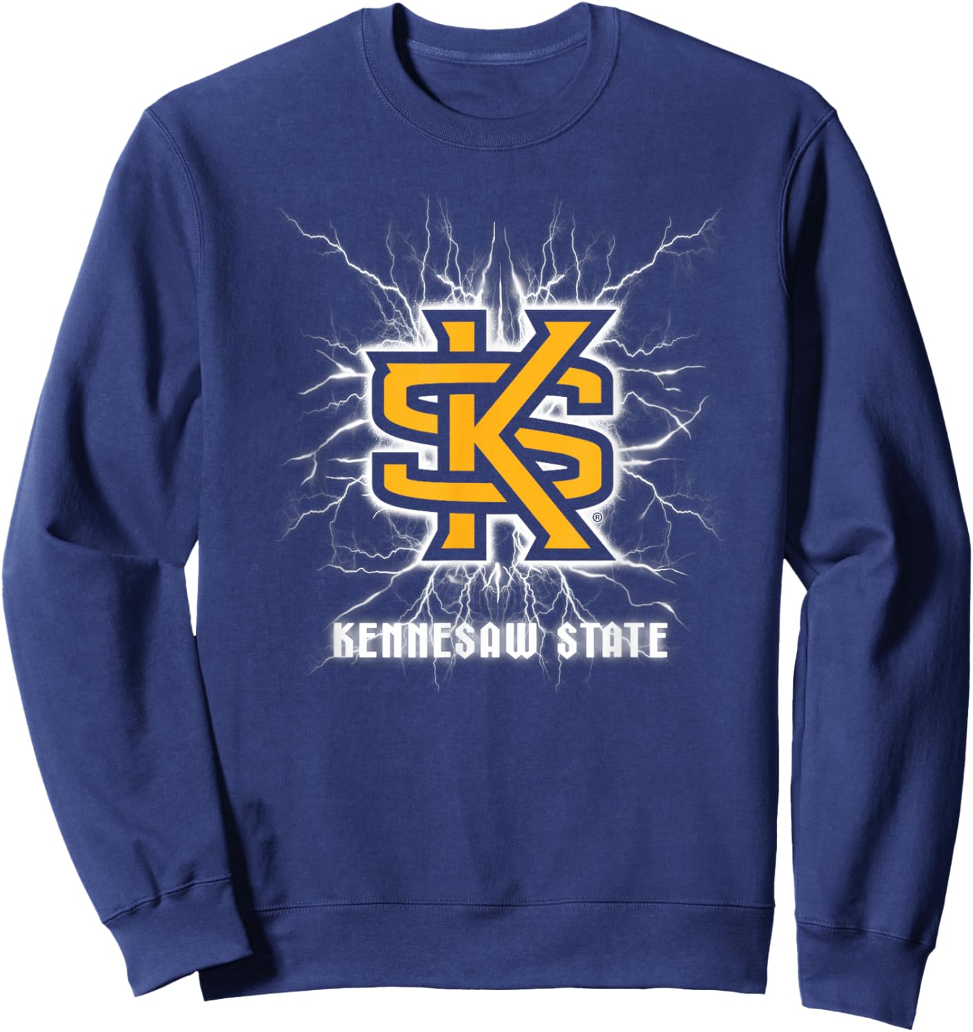 Kennesaw State Owls 90's Lightning Officially Licensed Sweatshirt - Sweatshirt | Navy
