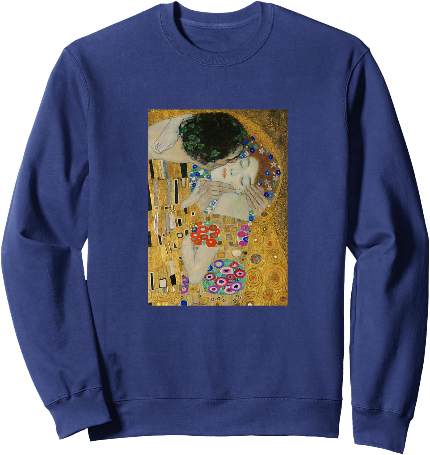 Gustav Klimt The Kiss Romantic Lovers Peinture Couple Art Haut de Gamme Sweatshirt - Sweatshirt | Navy