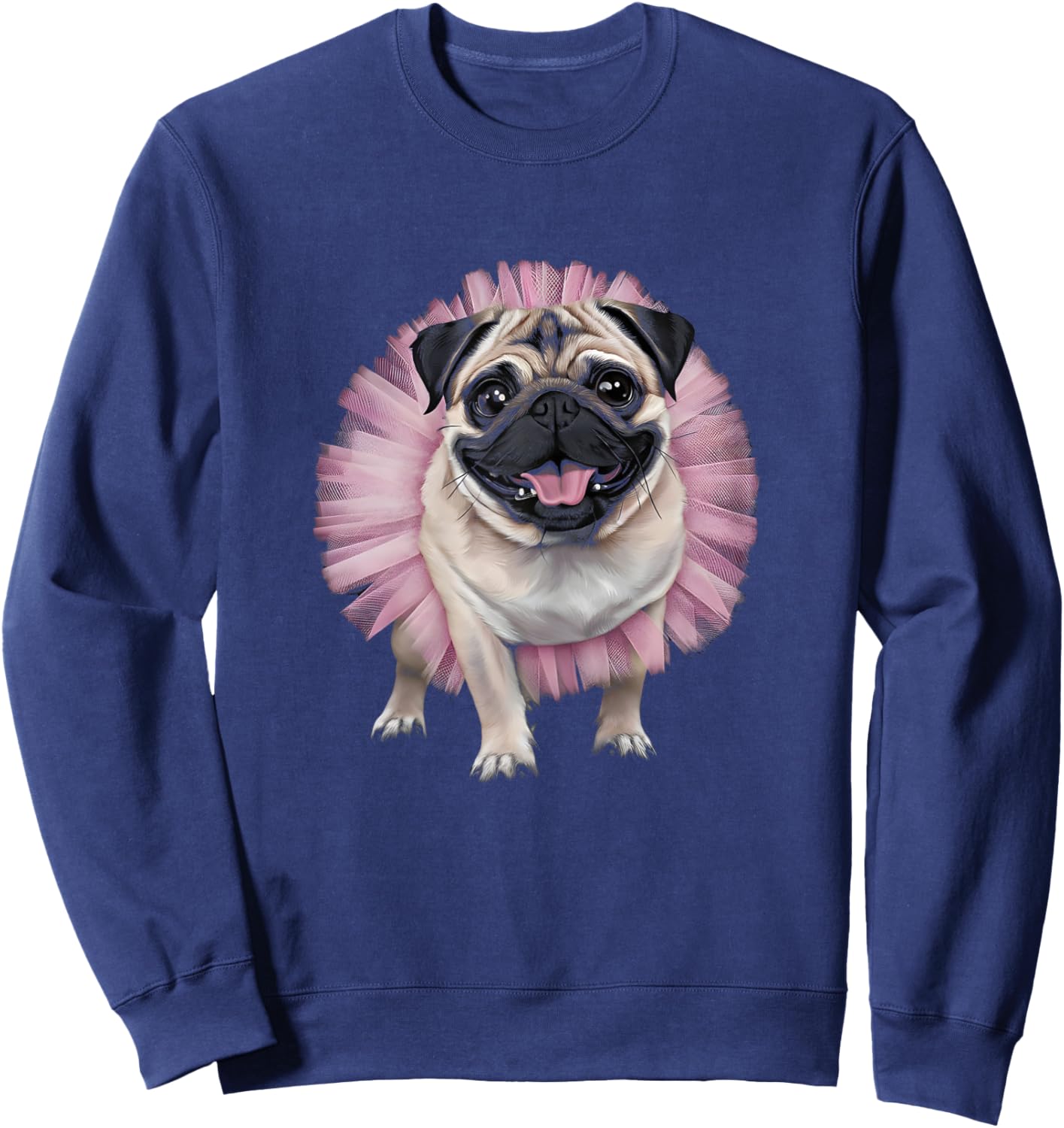 Pug Tutu Ballerina Ballet Pug Lover Sweatshirt - Sweatshirt | Navy