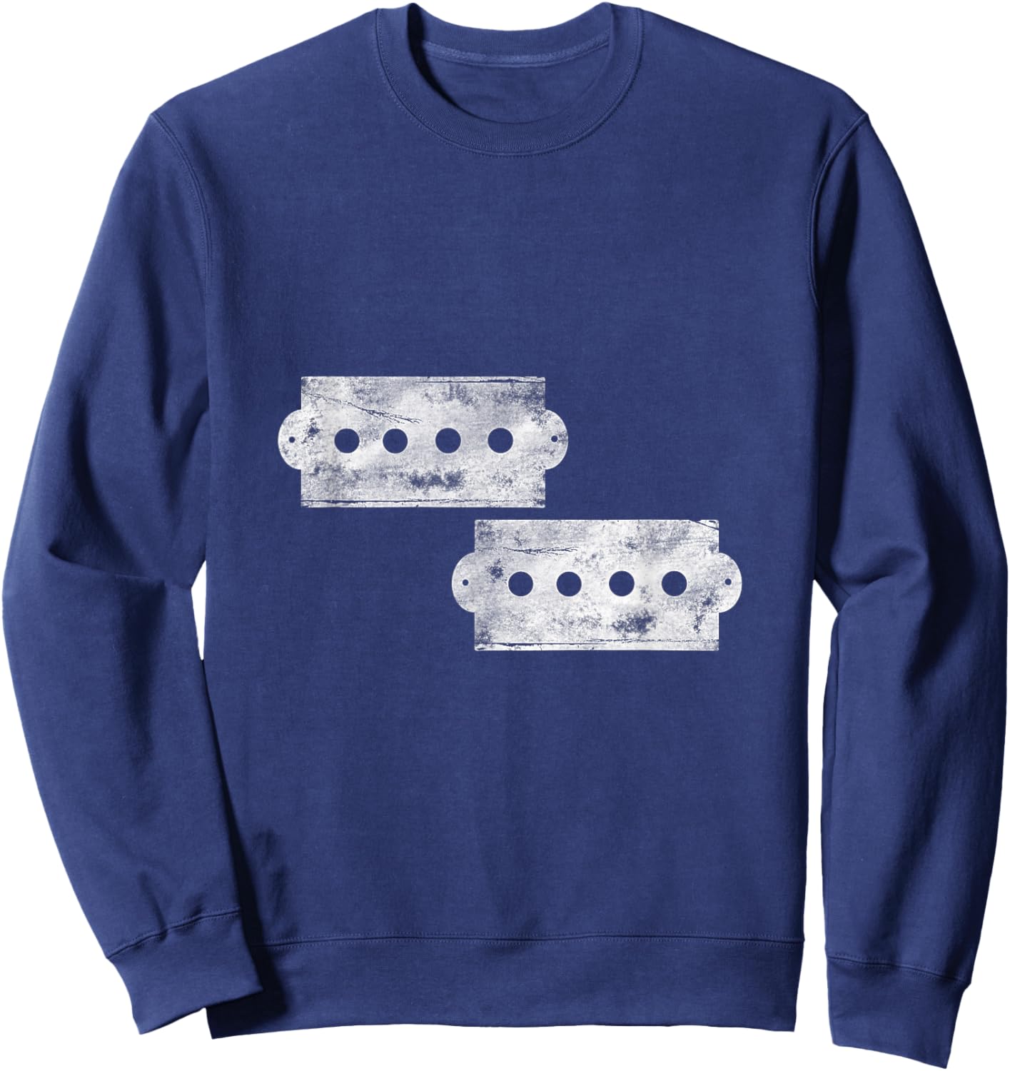Standard P-Bass Pickup Bass Guitar Player Music Distressed Sweatshirt - Sweatshirt | Navy