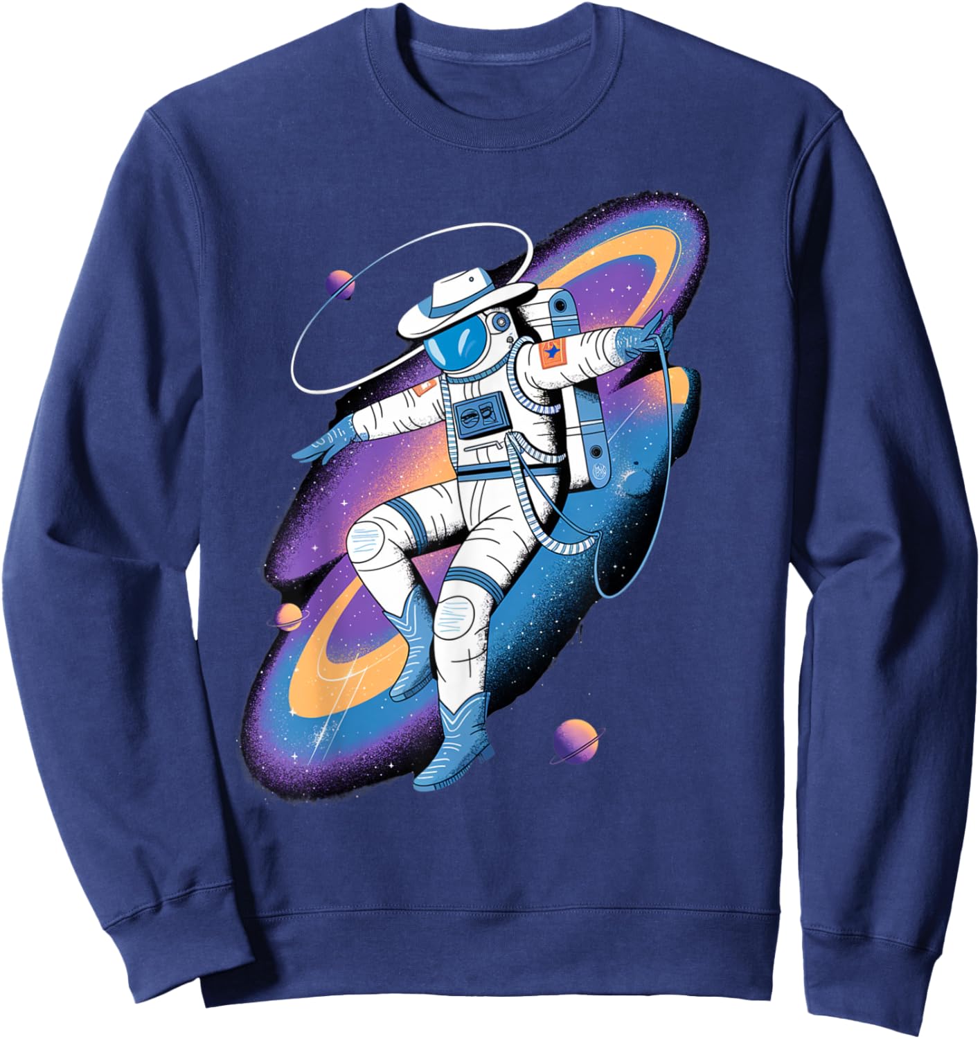 Astronaut Cowboy Amazing Design Space Lovers Costume Sweatshirt - Sweatshirt | Navy