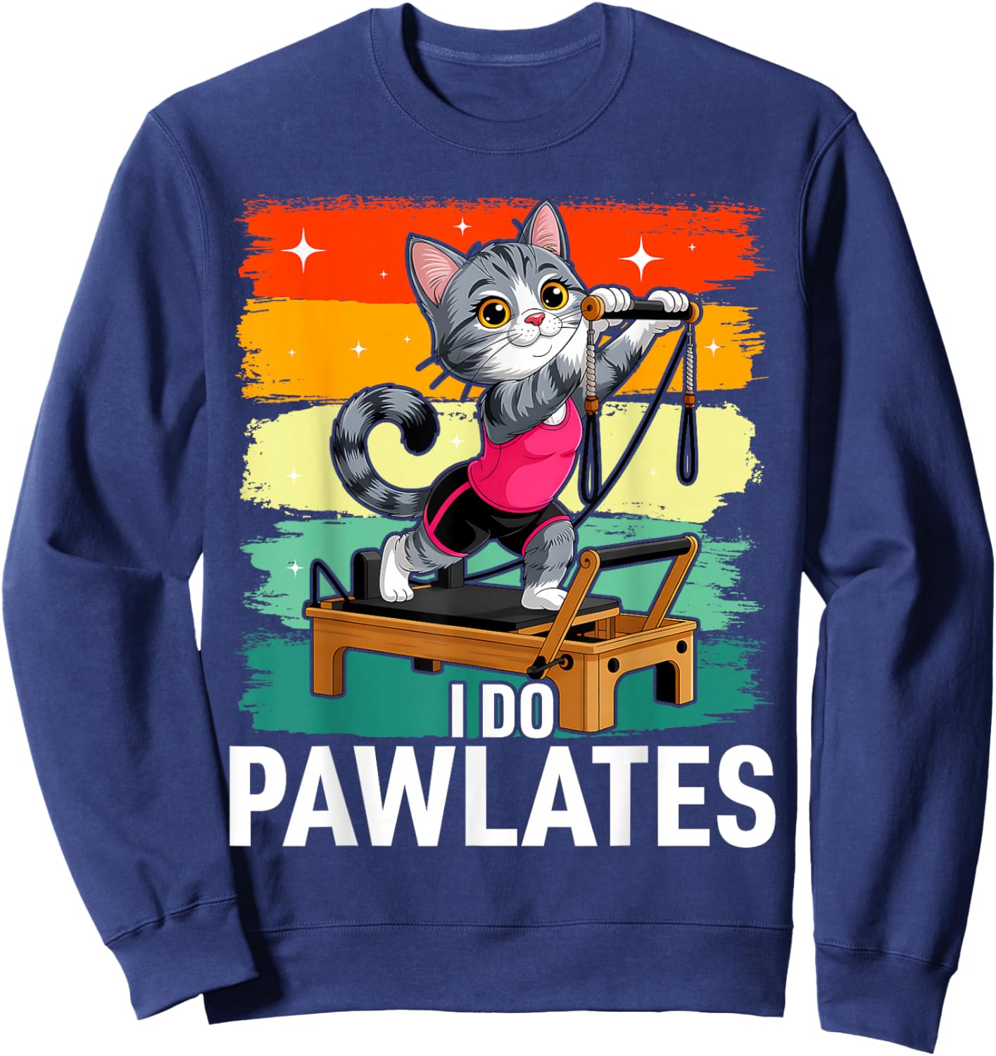 Pilates I Do Pawlates Cat Yoga Sweatshirt - Sweatshirt | Navy