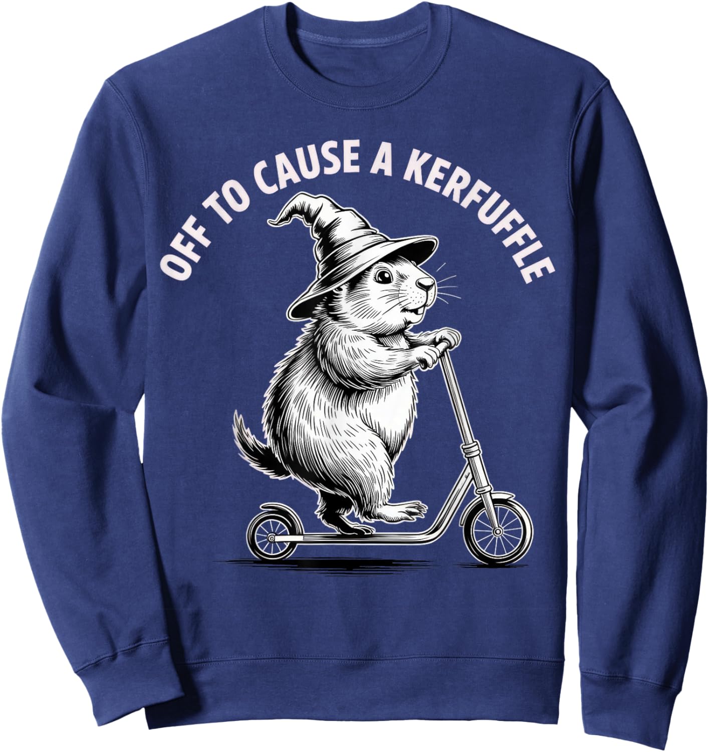 Off to Cause A Kerfuffle Meme Capybara Sweatshirt - Sweatshirt | Navy
