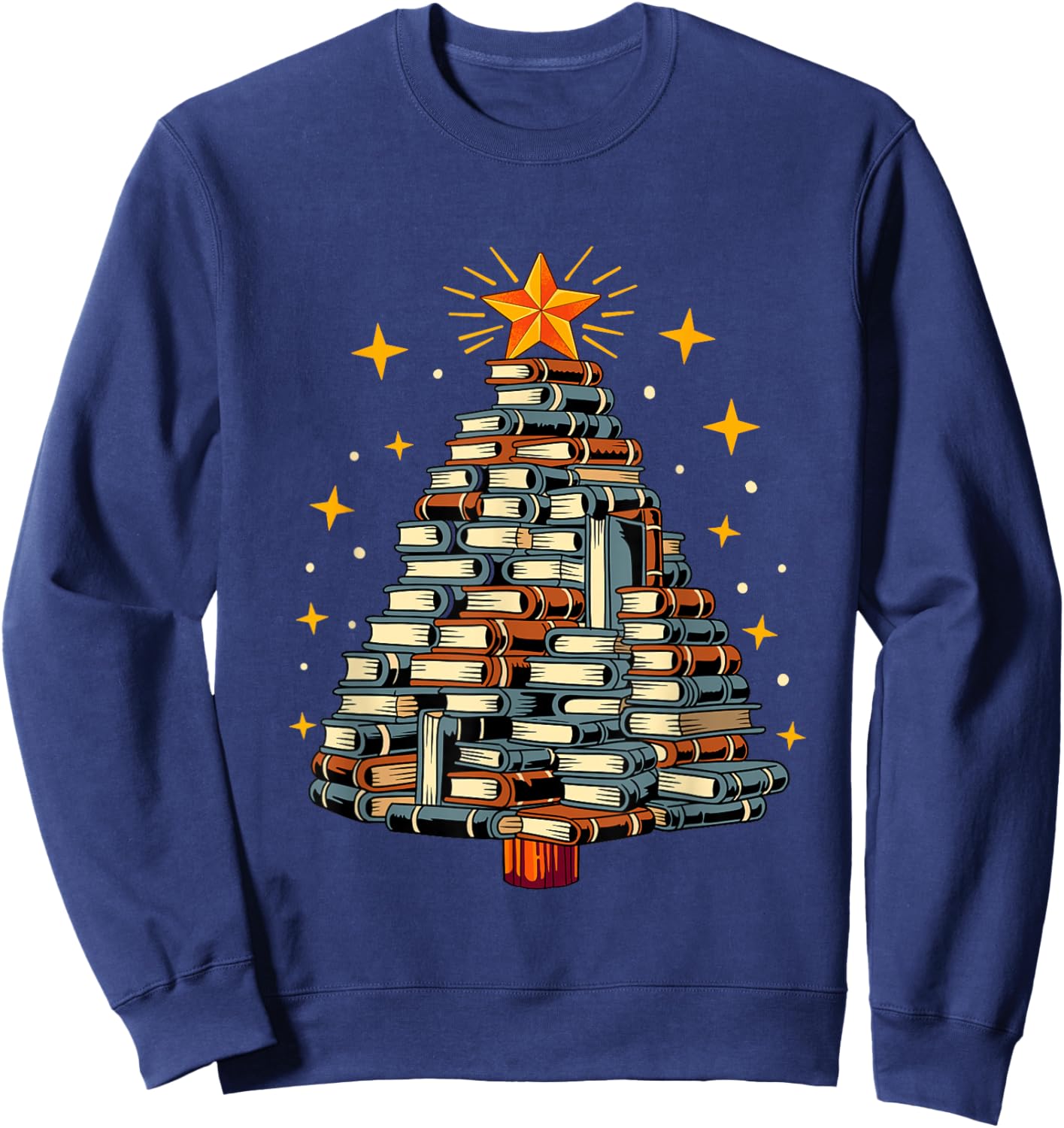 Christmas Tree Books Sweatshirt - Sweatshirt | Navy