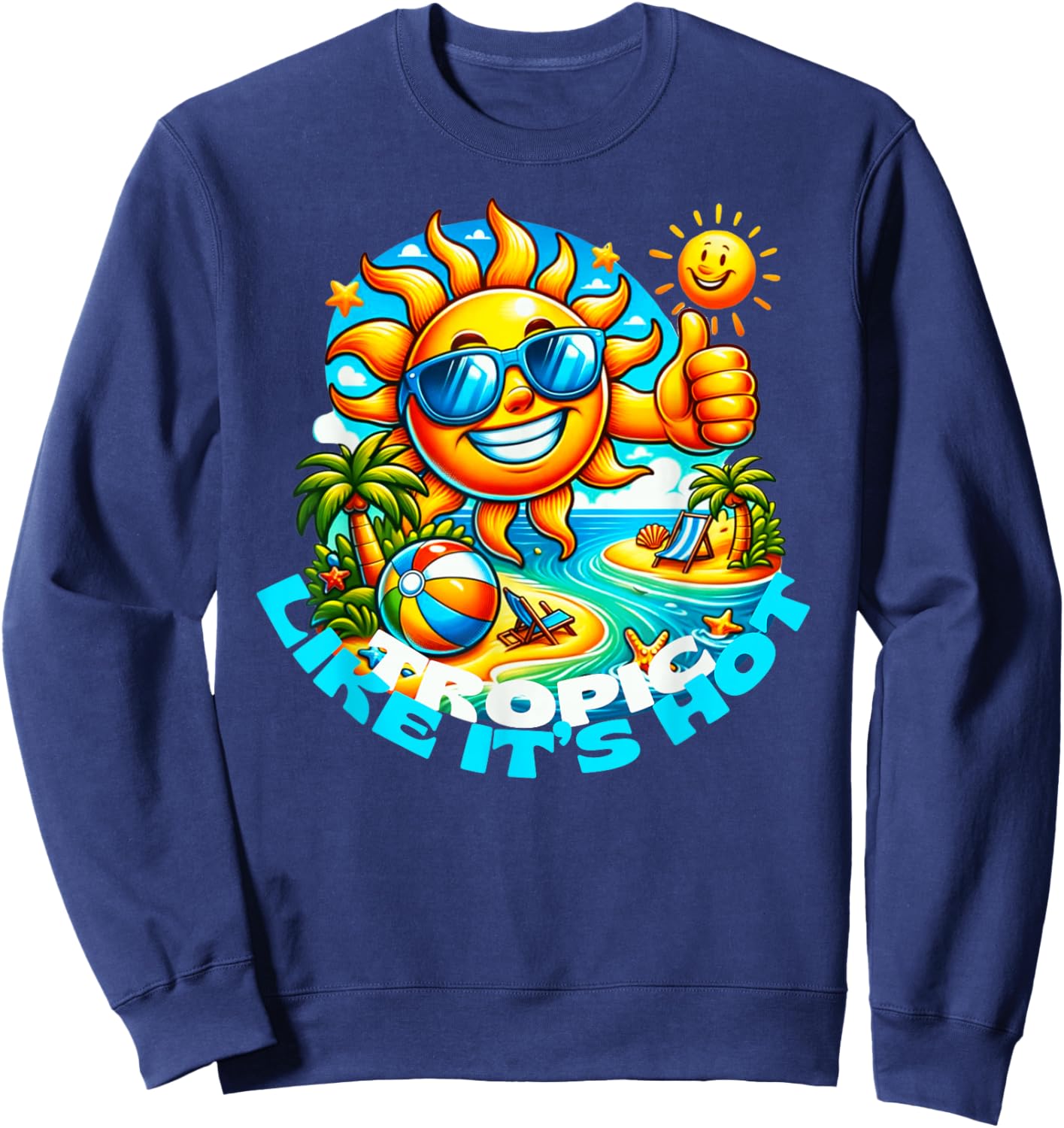 Tropic Like It's Hot Fun in Sun Sweatshirt - Sweatshirt | Navy