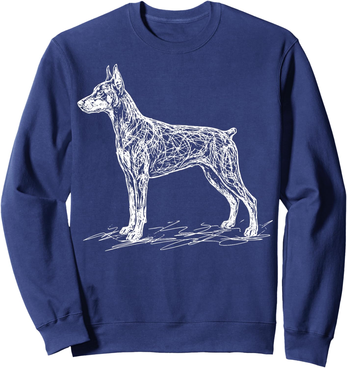 Doberman Line Art Sweatshirt - Sweatshirt | Navy