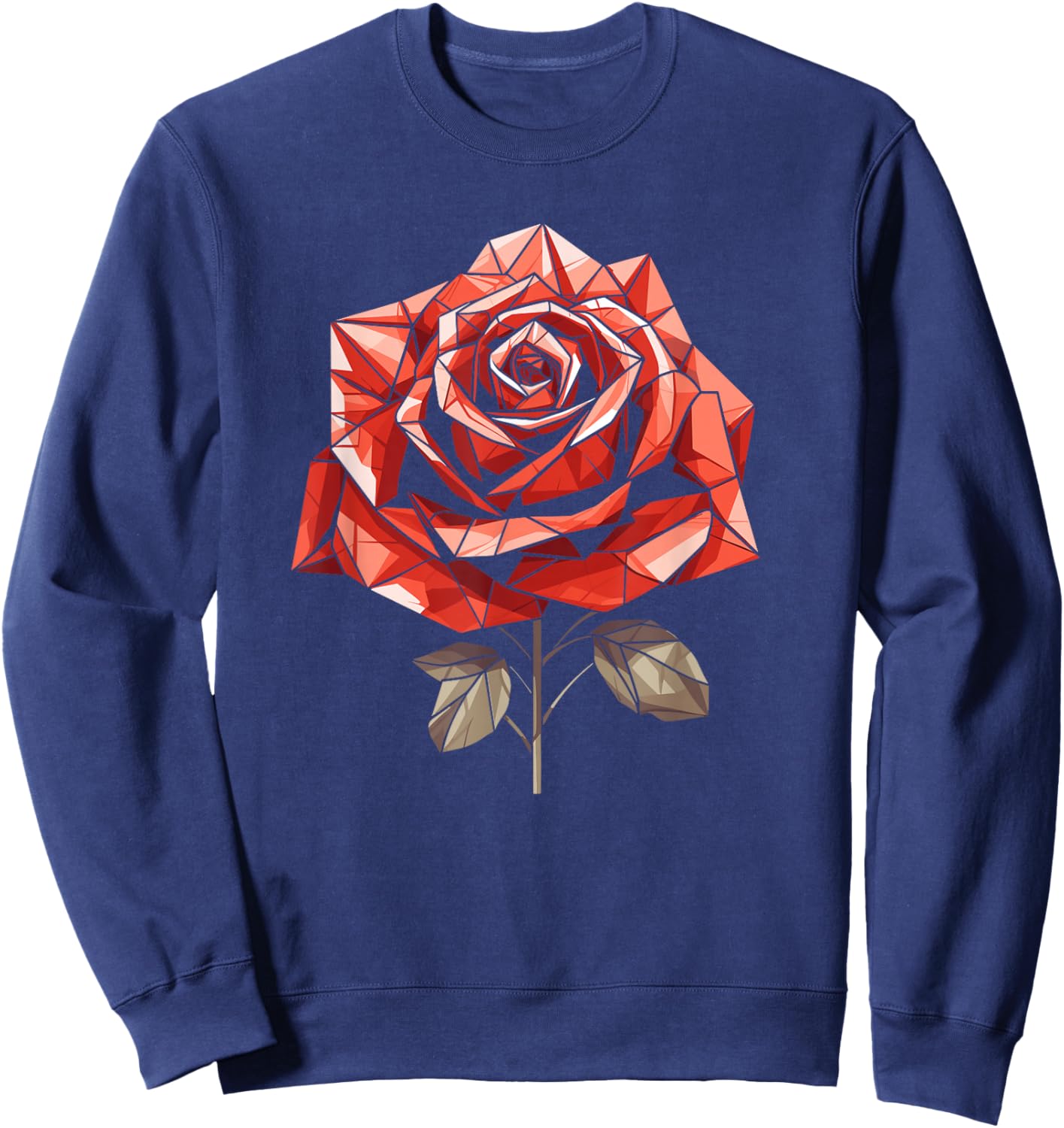 Red Rose Flower Gothic Floral - Goth Sweatshirt - Sweatshirt | Navy