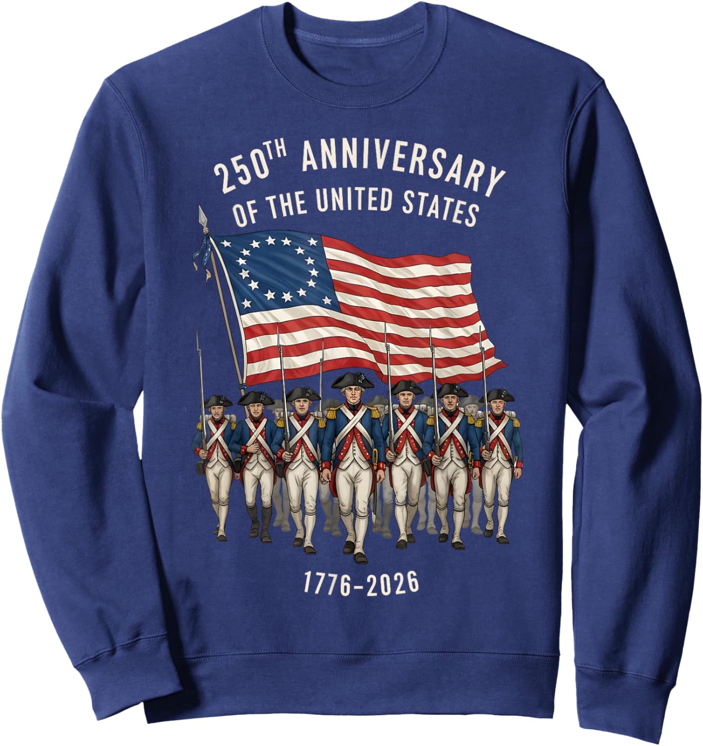 250th Anniversary of The United States Revolutionary Soldier Sweatshirt - Sweatshirt | Navy