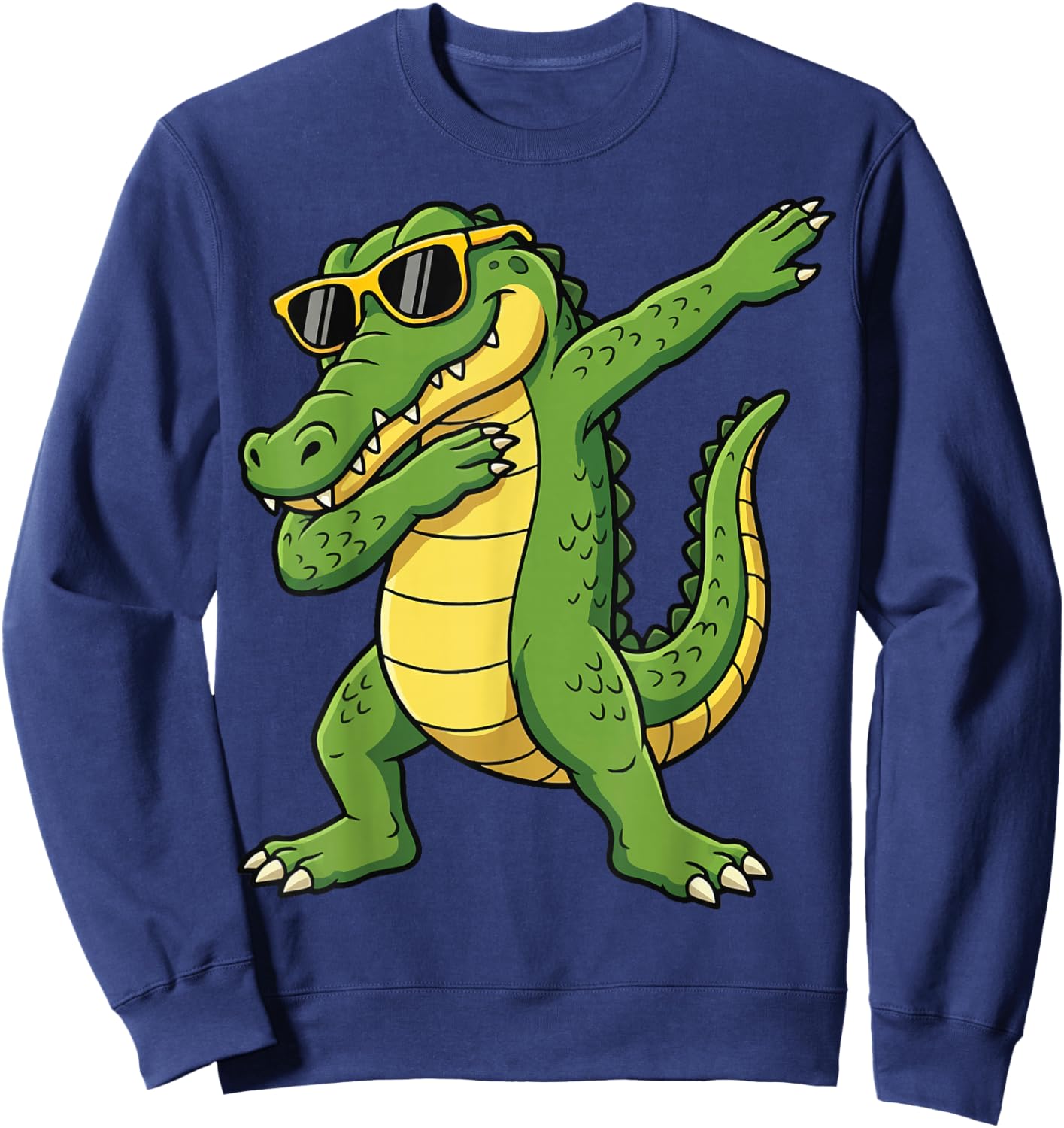 Crocodile Dabbing Cool Alligator Sweatshirt - Sweatshirt | Navy