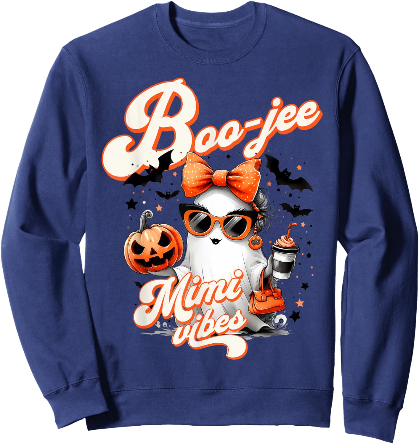 Cute Halloween Costume Boo jee Mimi Halloween Adult Women Sweatshirt - Sweatshirt | Navy