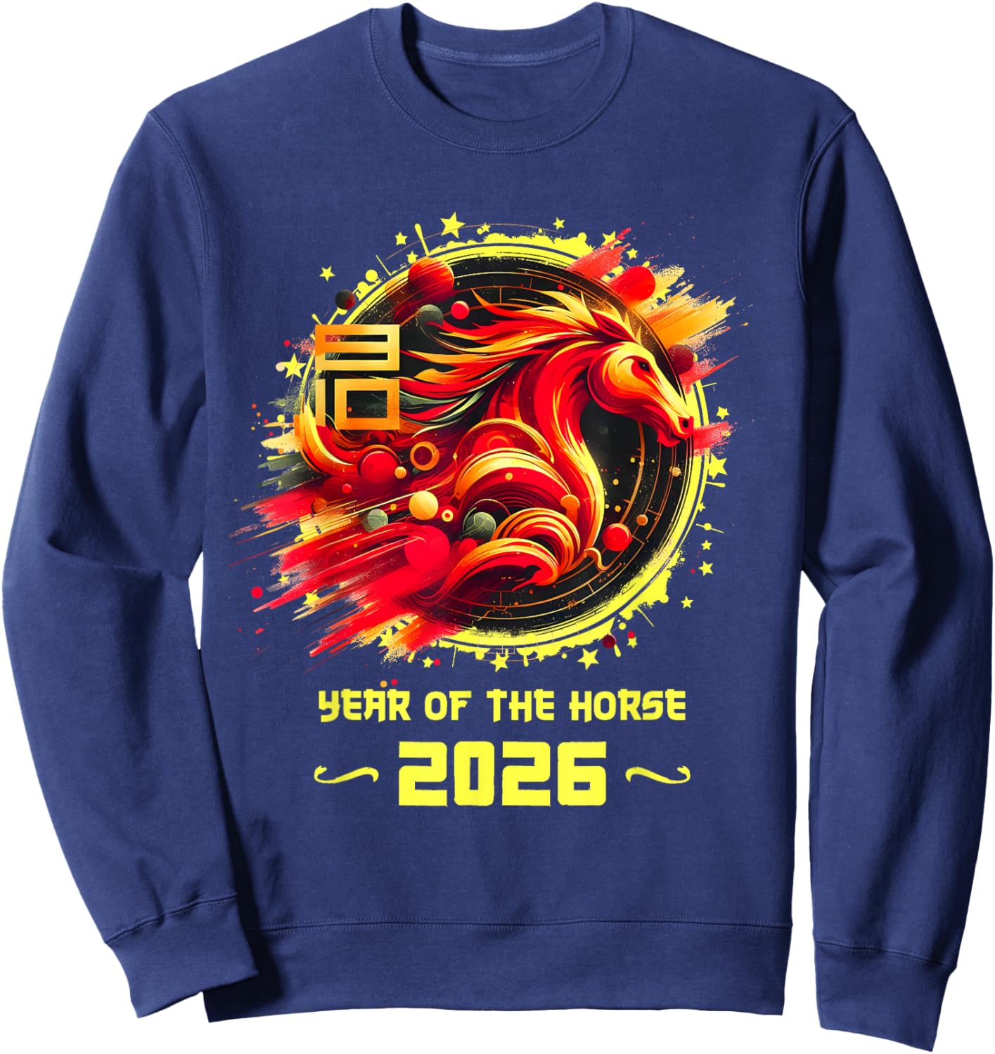 Chinese New Year 2026 Horse Happy Chinese New Year 2026 Sweatshirt - Sweatshirt | Navy