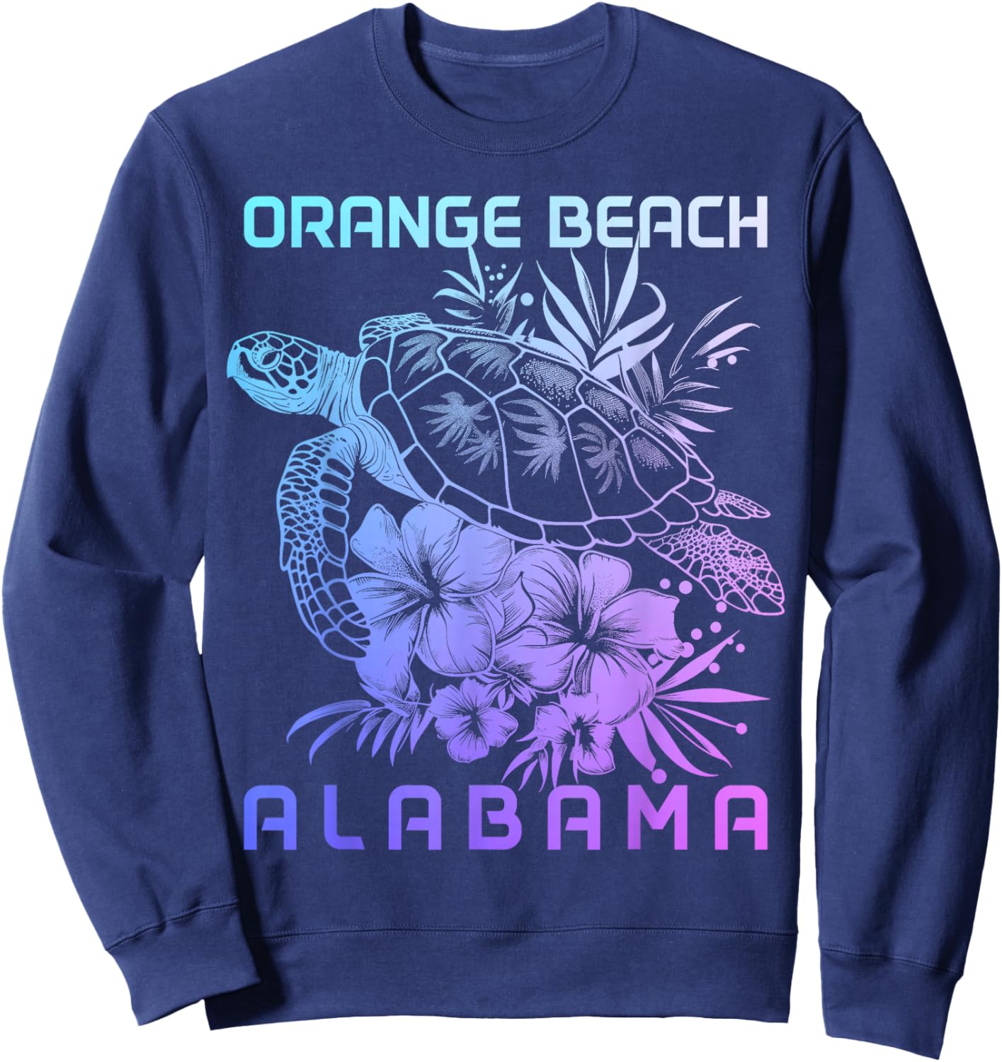 Orange Beach Alabama Sea Turtle Surfer Sweatshirt - Sweatshirt | Navy