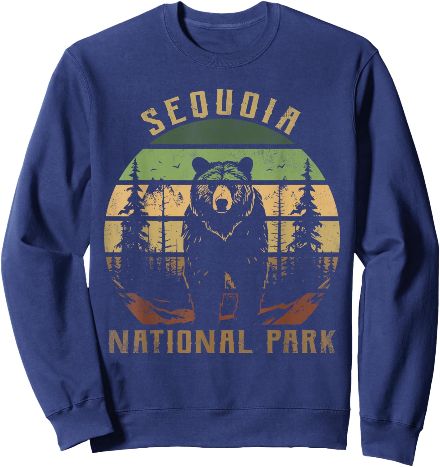 Retro Vintage Sequoia National Park for kids Hiking Camping Sweatshirt - Sweatshirt | Navy