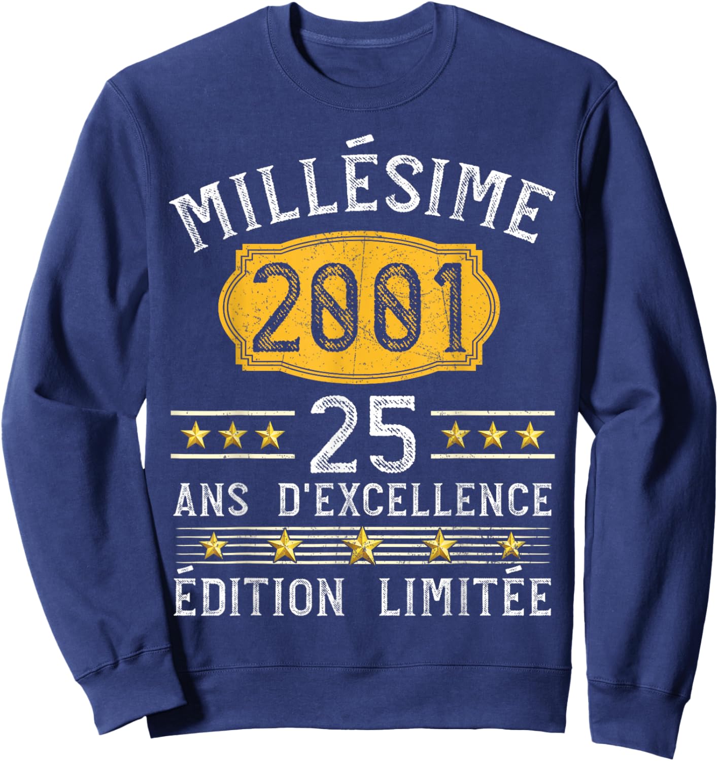 Vintage 2001 Gift 25 Years Man Birthday Humour Sweatshirt - Sweatshirt | Navy