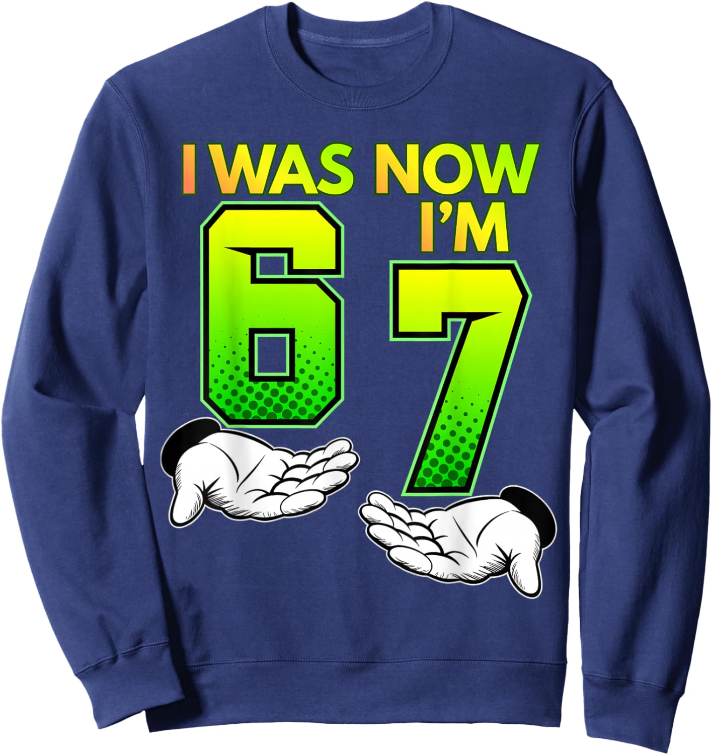 I Was 6, Now I Am 7, Children's , 67, Birthday Sweatshirt - Sweatshirt | Navy