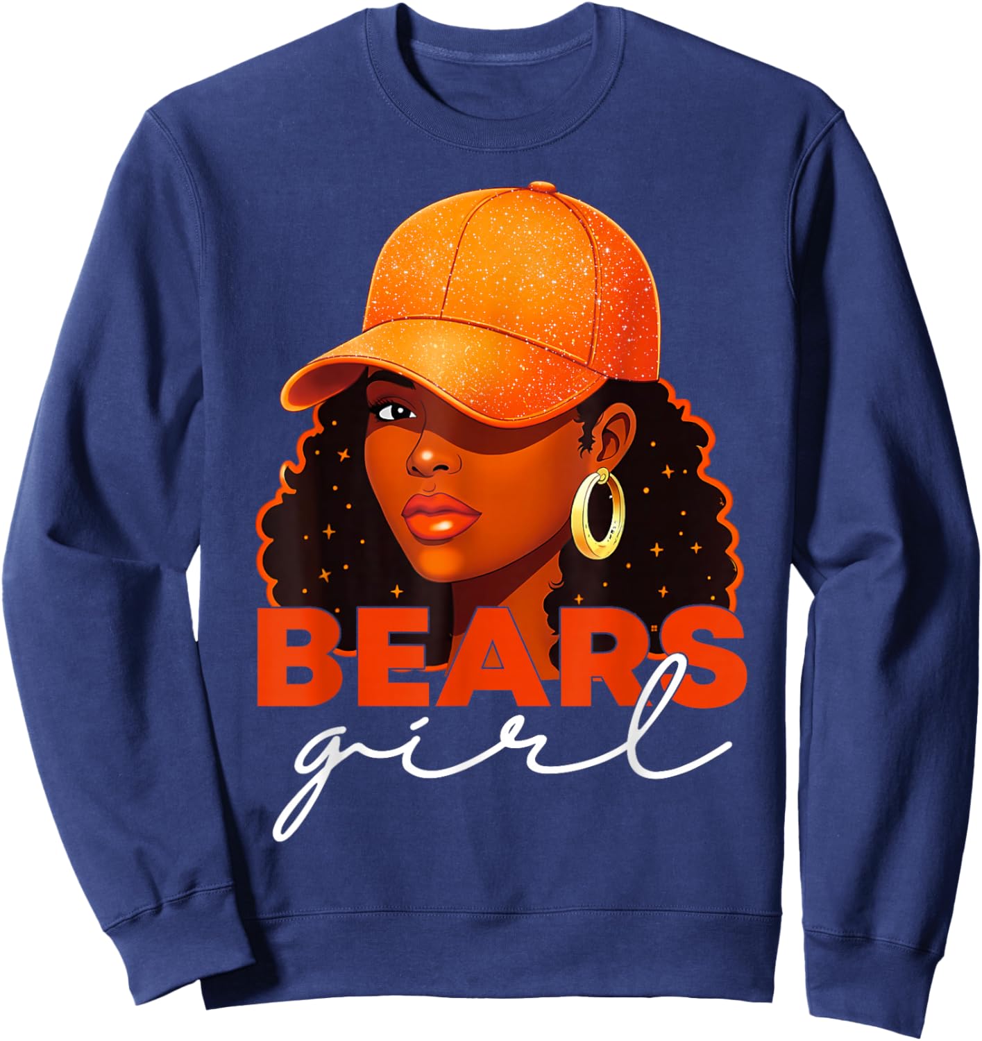 Bear Girl Black Women Melanin Girls Youth Teen Sweatshirt - Sweatshirt | Navy